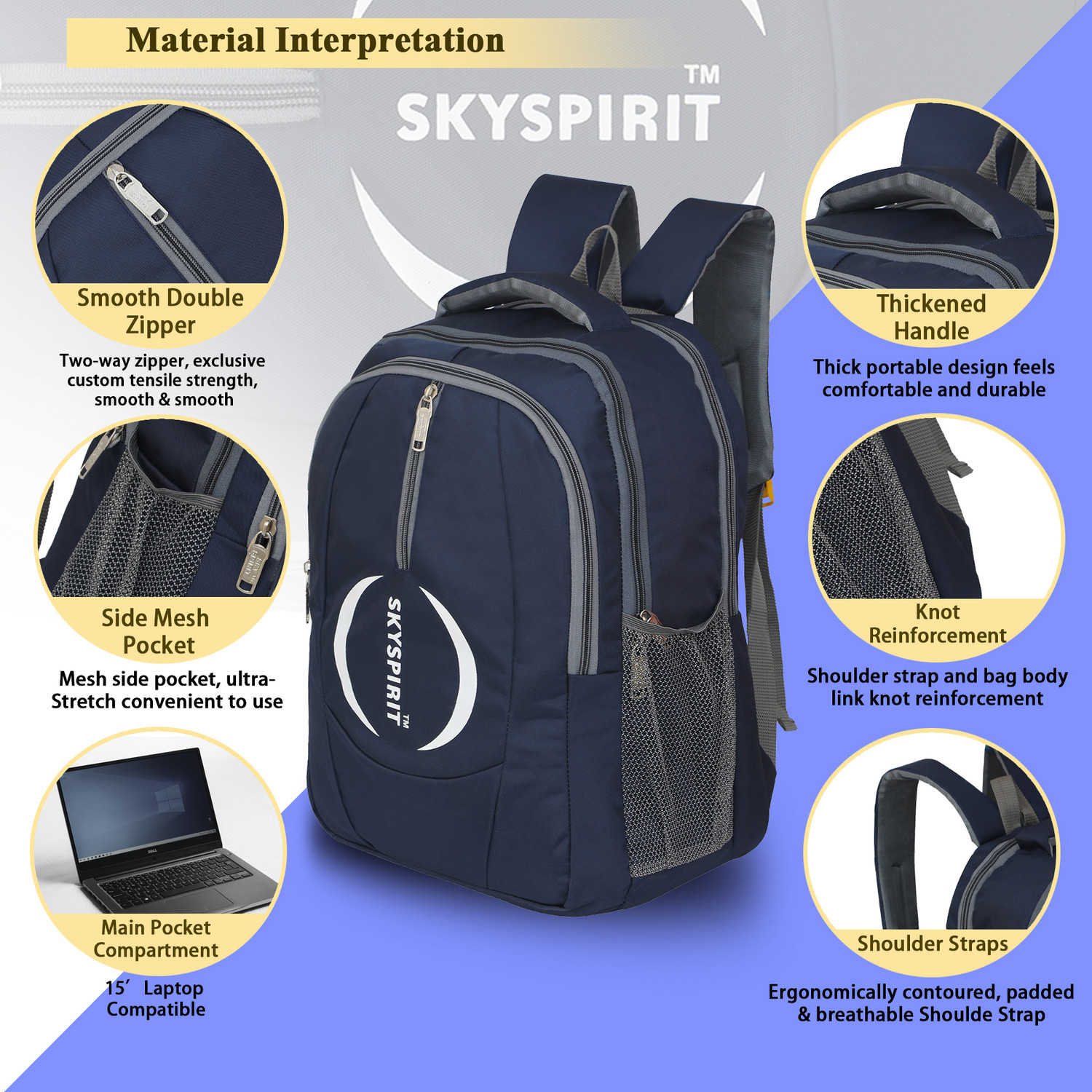 Image of sky spirit (Expandable) Duffel Bag With 35L BACKPACK Combo Pack of 2 For UNISEX-FOR MULTIPURPOSE Duffel With Wheels (Strolley)