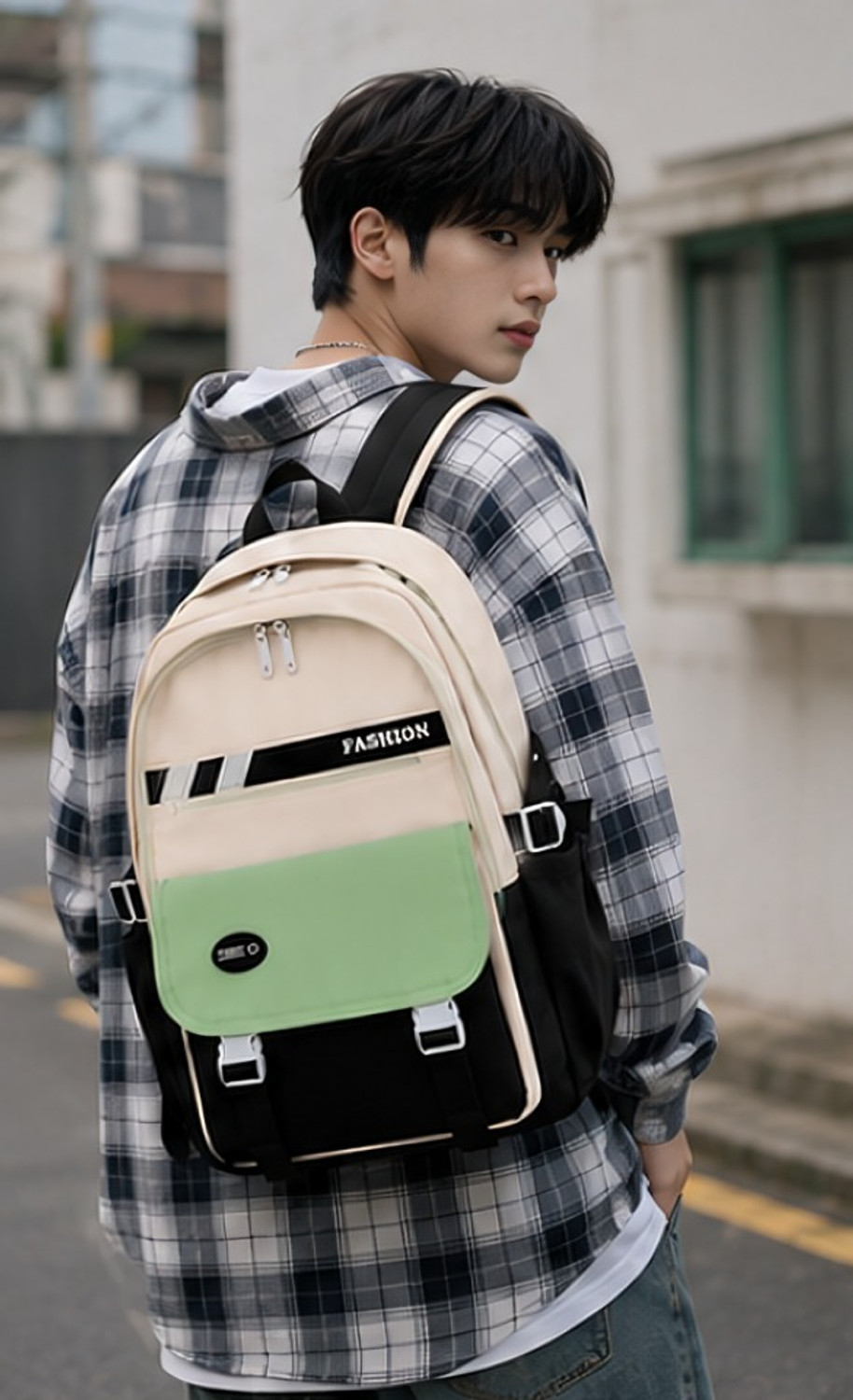 Image of arisen Unisex Panda Style Korean Backpack Waterproof College & Travel Backpack 40 L Trolley Backpack