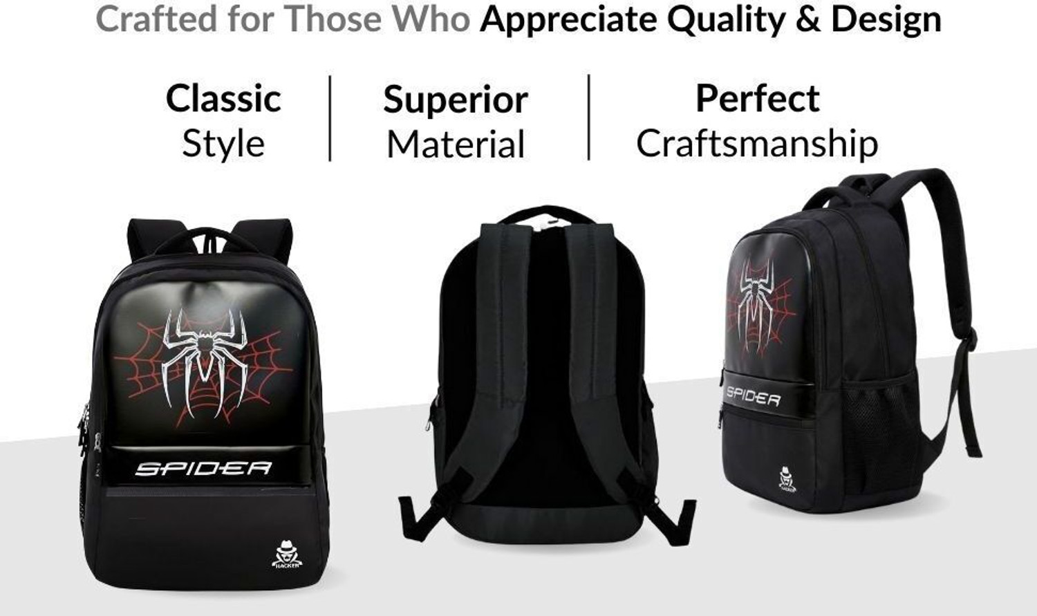 Image of Yakuza for Men & Women Spider Printed Backpack for Students, Office & Travel 35 L Laptop Backpack
