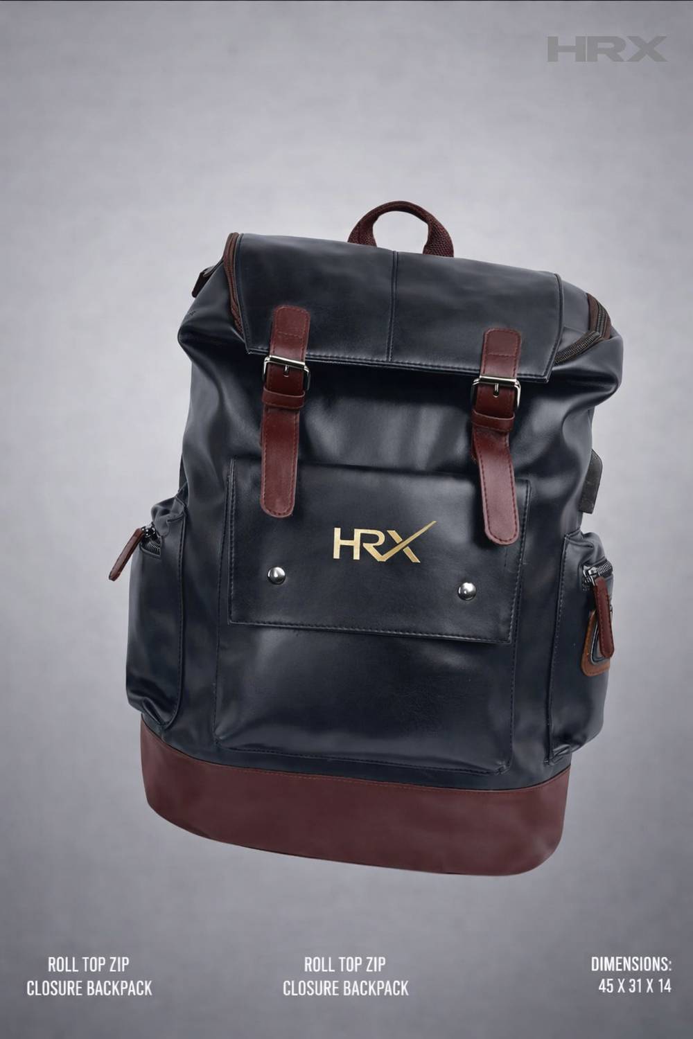 HRX by Hrithik Roshan Leather Anti-Theft 35L Laptop Backpack with USB - Image 2