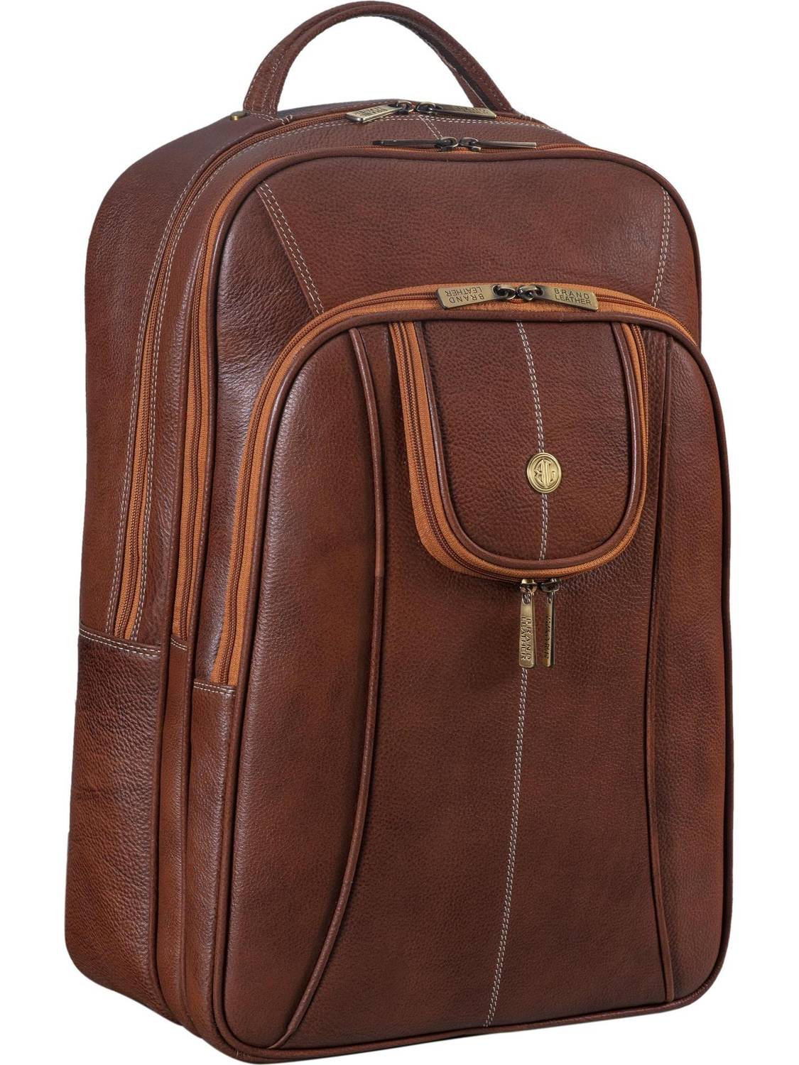BRAND LEATHER Genuine Leather Backpack 35 L Laptop Backpack