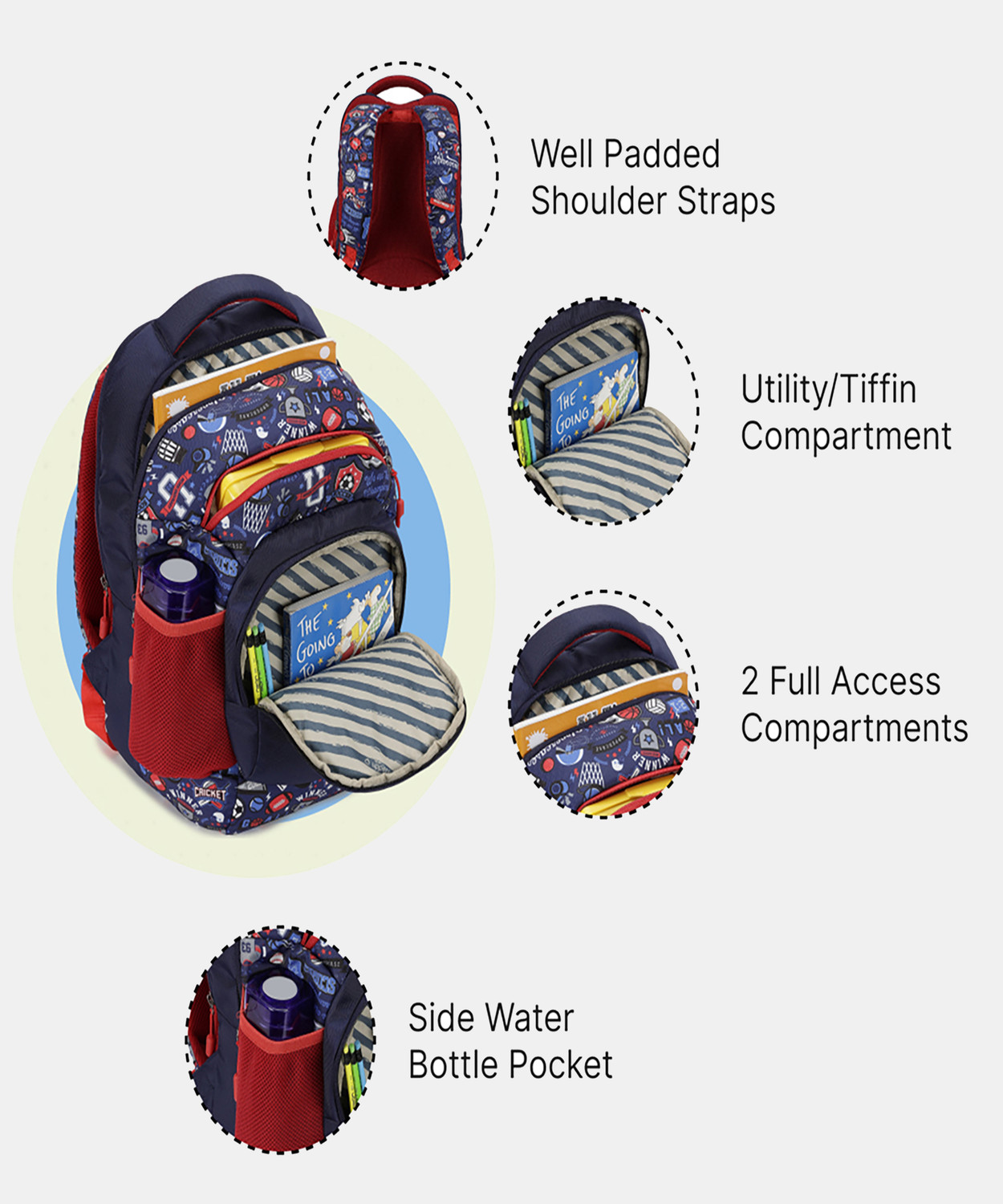 Image of Uppercase Sprout 01 School Backpack Navy Blue 29.799 L Backpack