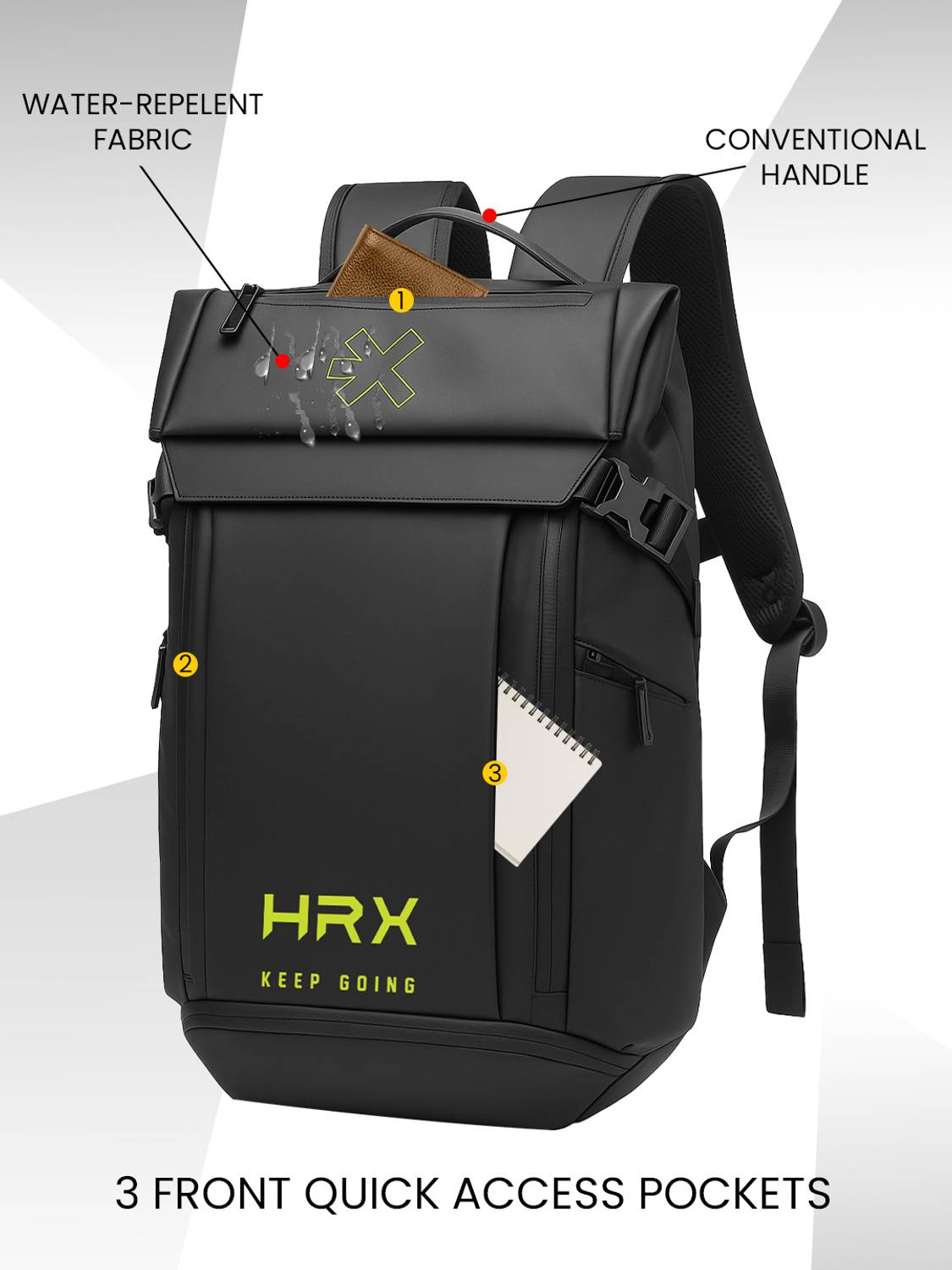 HRX 40L Keep Going Unisex Backpack - Image 3