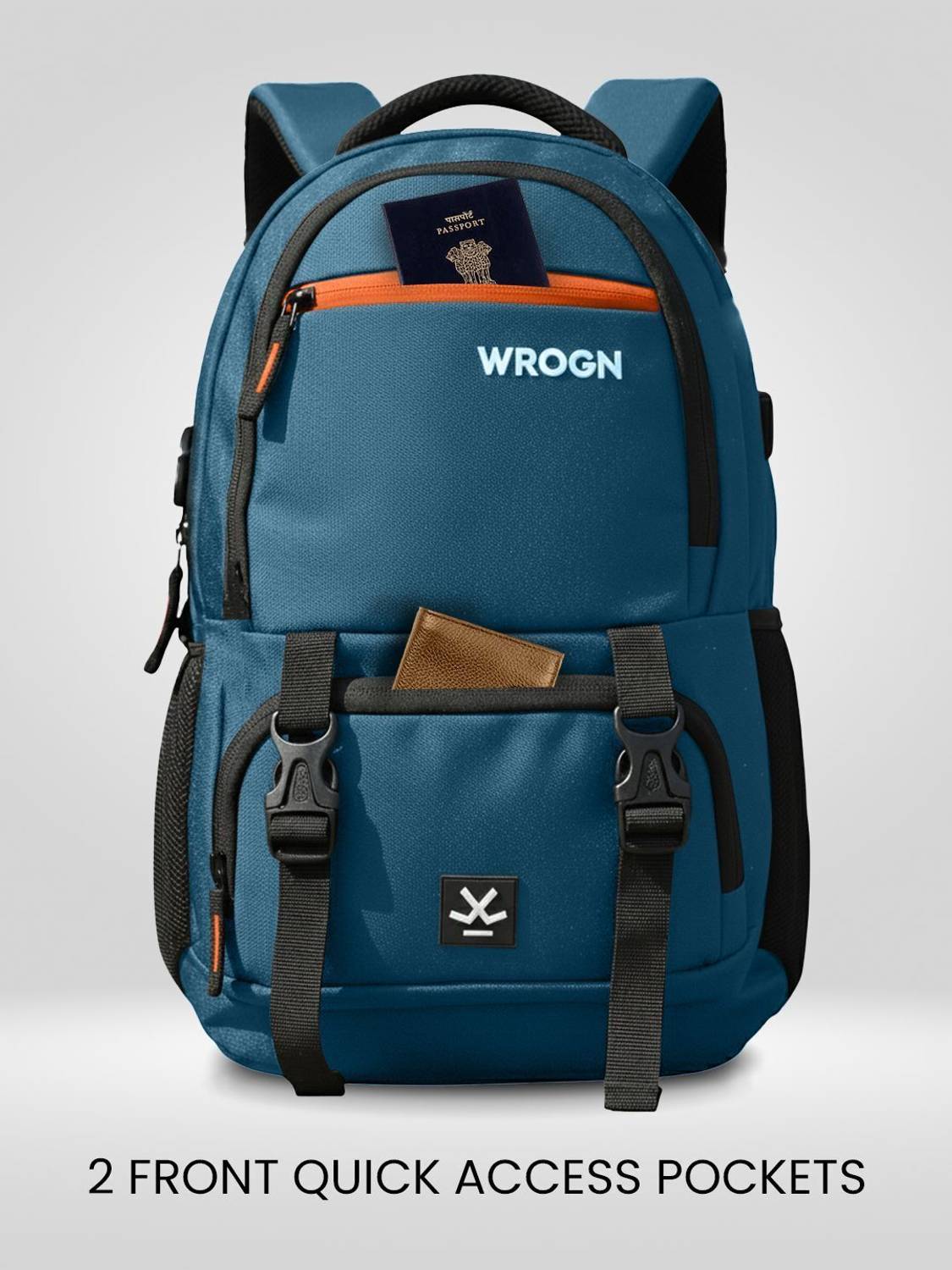 WROGN 40L Blue Laptop Backpack - Image 3