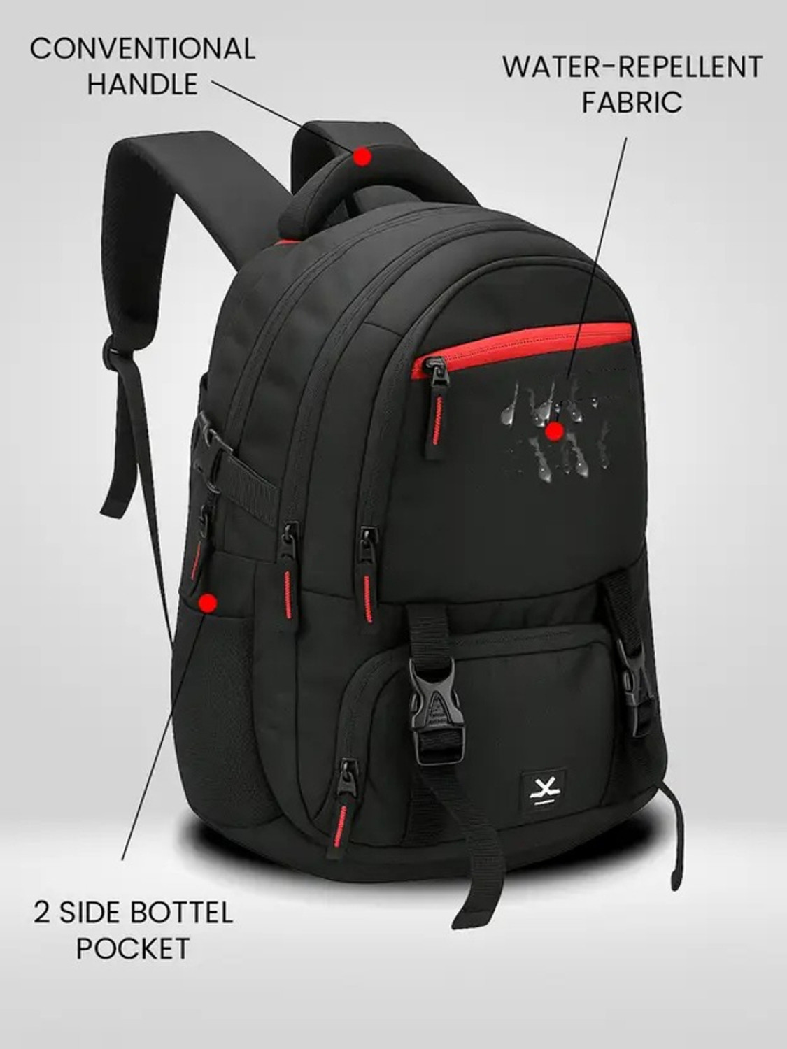 Image of MKPremie Large 40 L Laptop Backpack Wrong-black..01 (Black)
