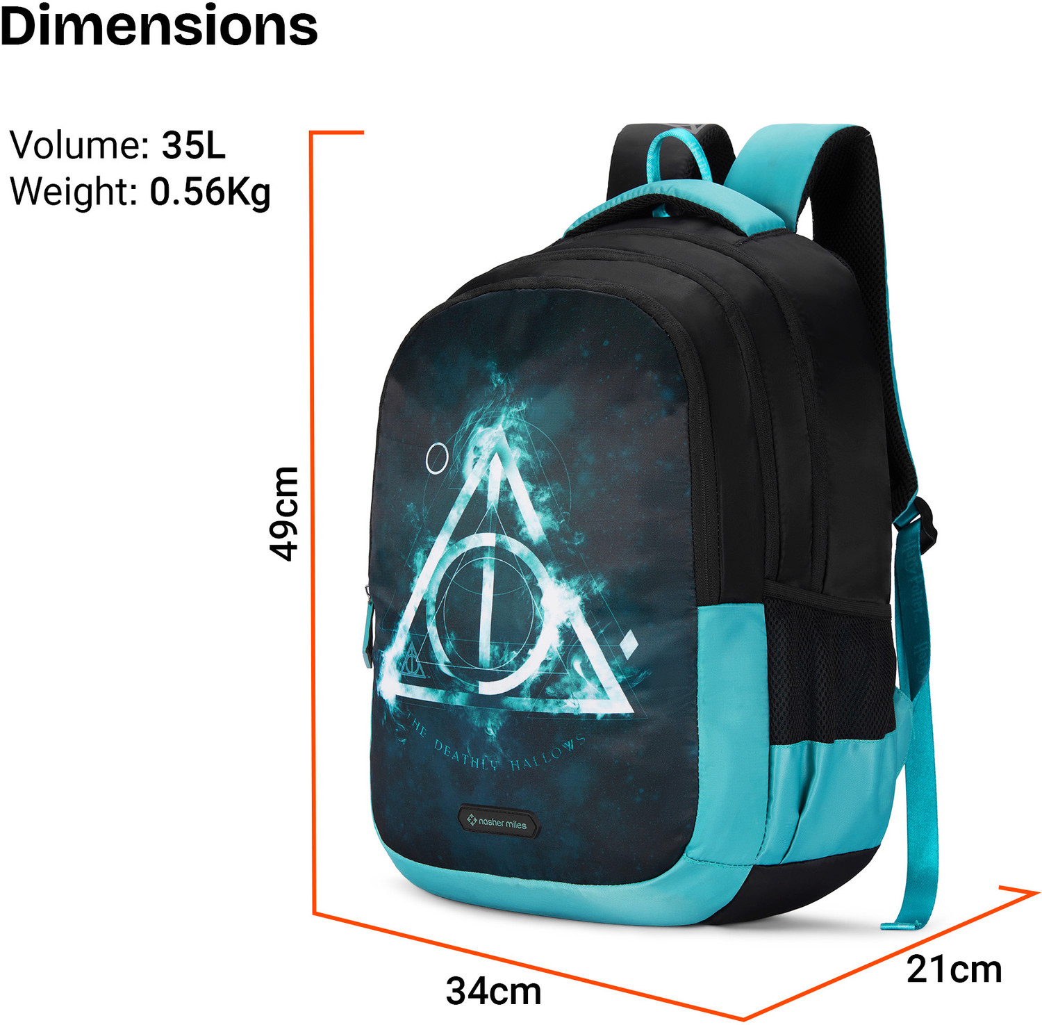 Image of NASHER MILES Harry Potter Deathly Hallows Laptop Backpack for Office College Travel 35 L Laptop Backpack