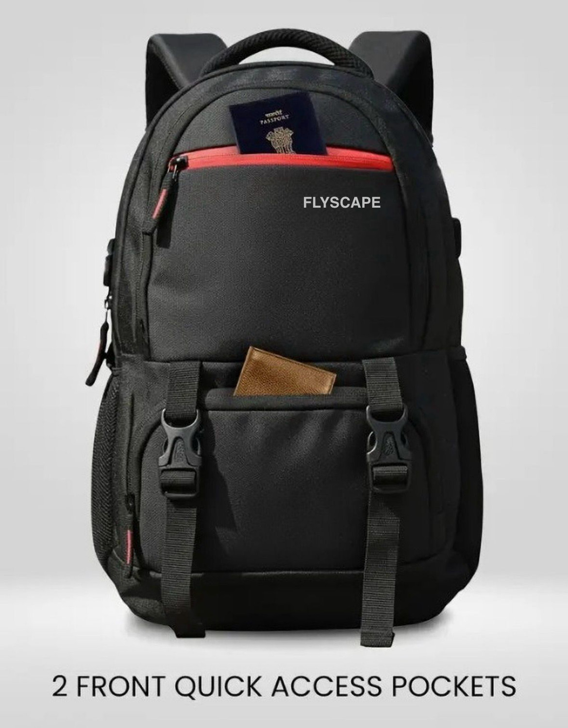 Image of Flyscape ASHPER Unisex with USB Port and Rain Cover 40 L Laptop Backpack