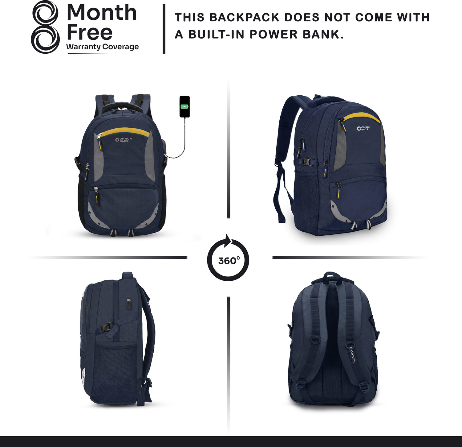 Image of OMRON BAGS Smart Backpack With Ready to Charge for Office /School /College /Travel 30 L Laptop Backpack