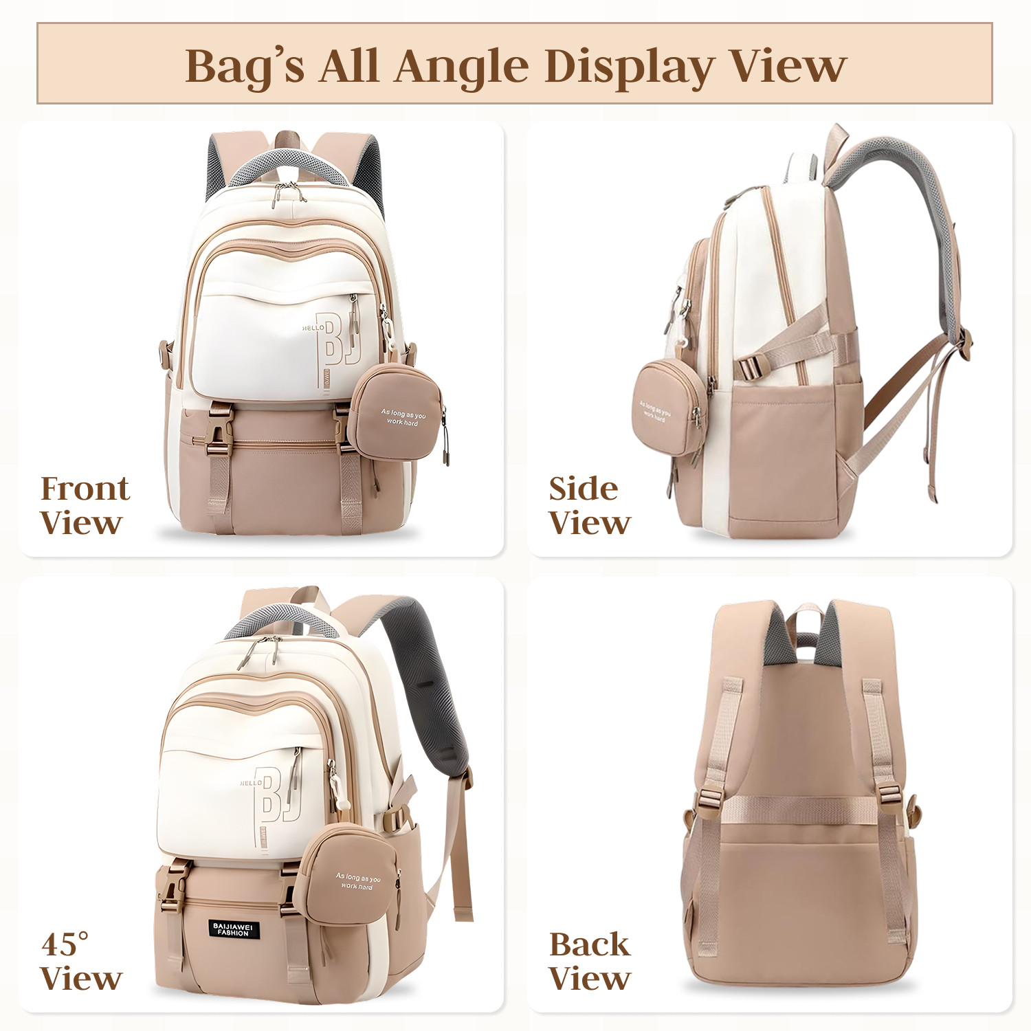 Image of Hexwell Large School Backpack for Girls & Boys College Bag 42 L Laptop Backpack