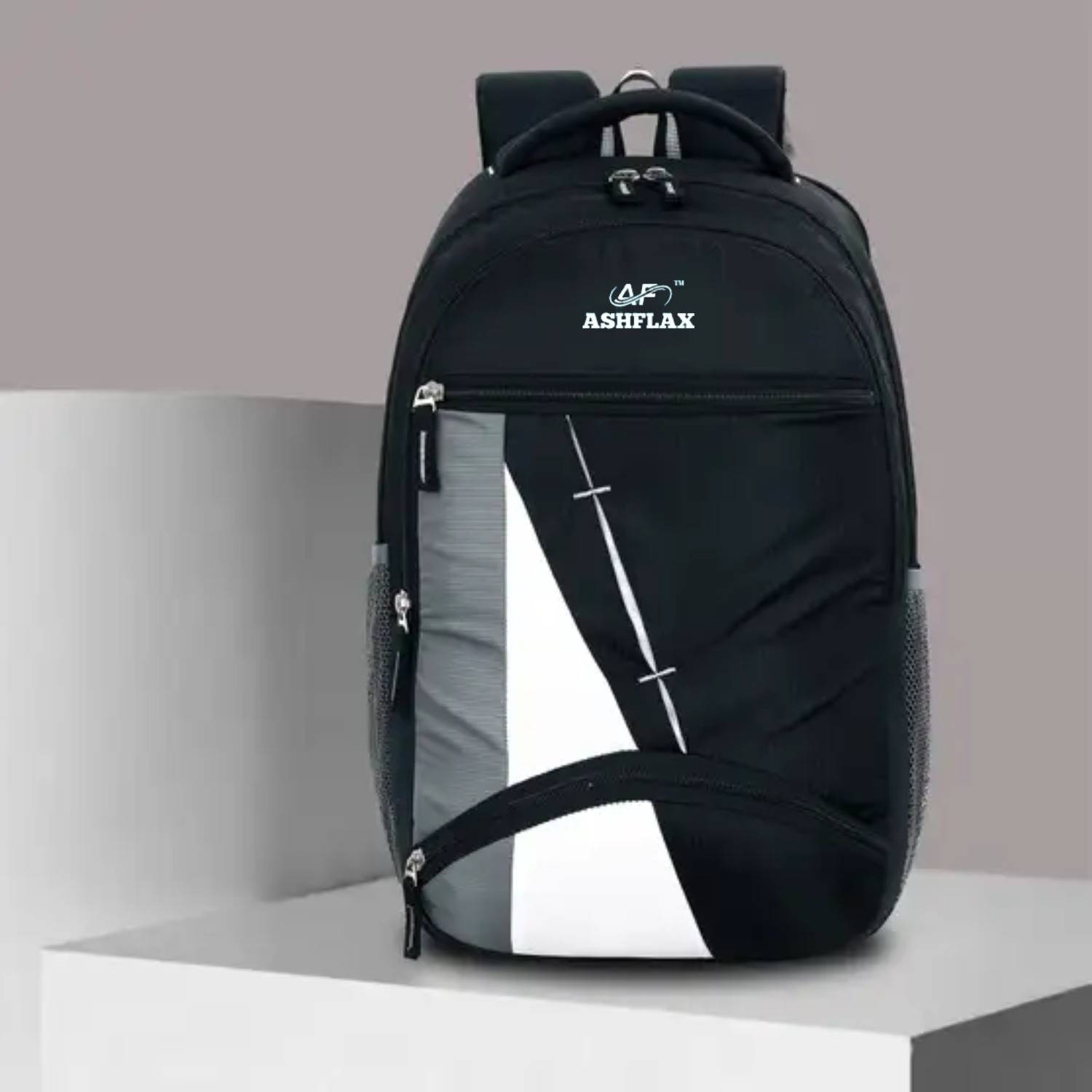 ASHFLAX Stylish Backpack, 35 L, with laptop compartment and side bottle pocket 35 L Backpack