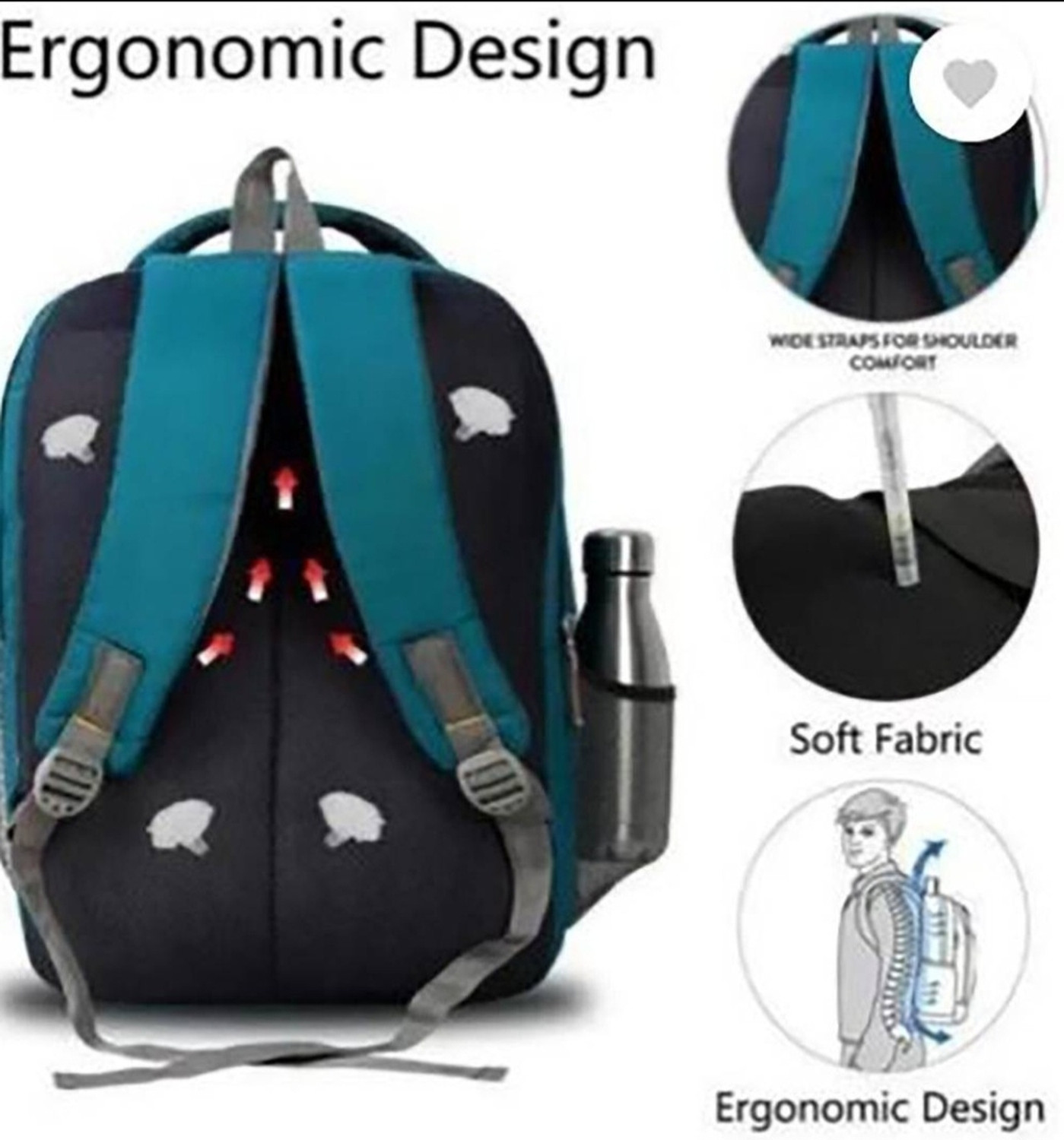 Image of CROWN Spacious With Ergonomic Design & Climbing Travel for School & College 25 L Backpack