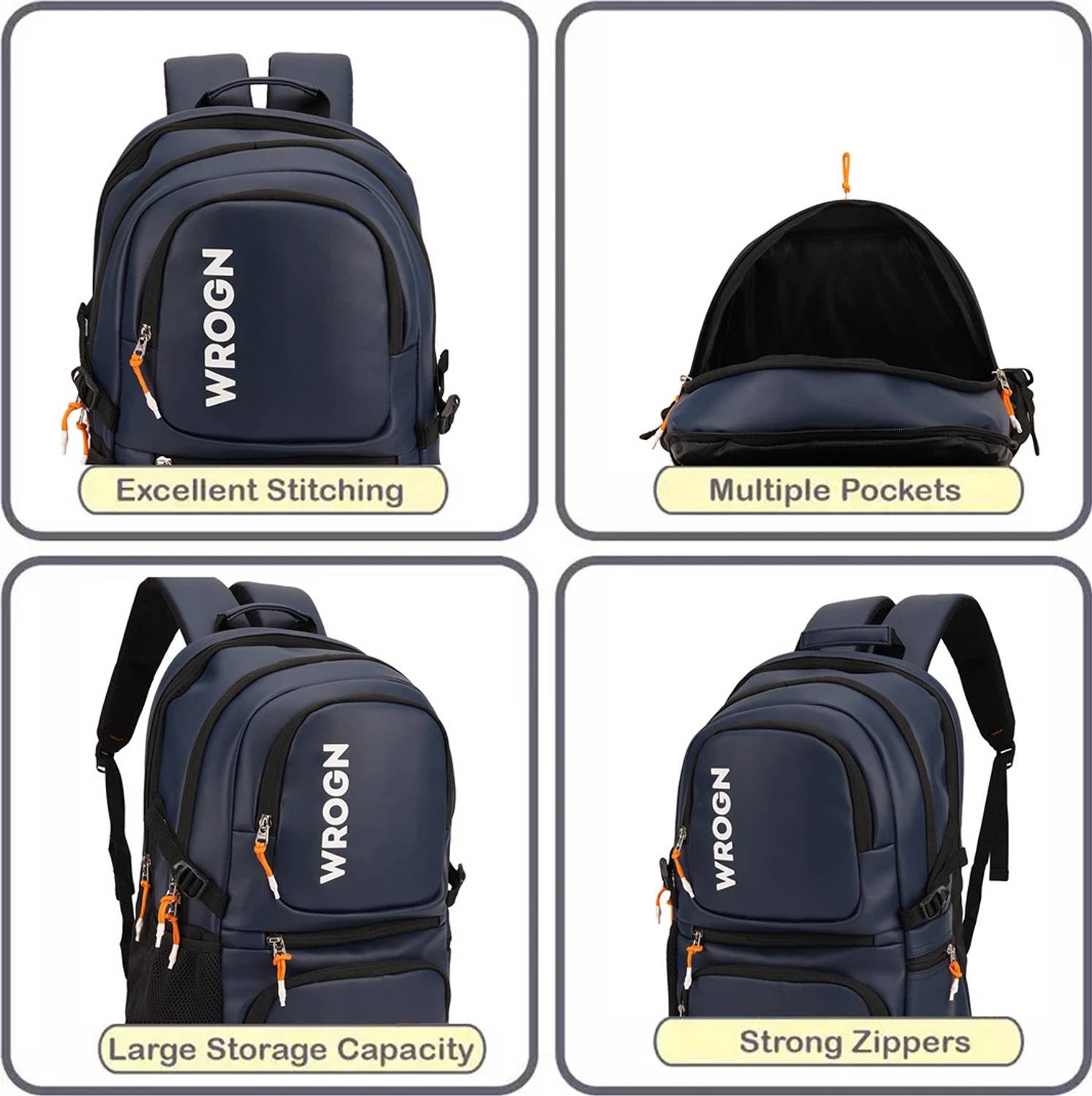 WROGN Unisex 35L Backpack with Rain Cover - Image 5