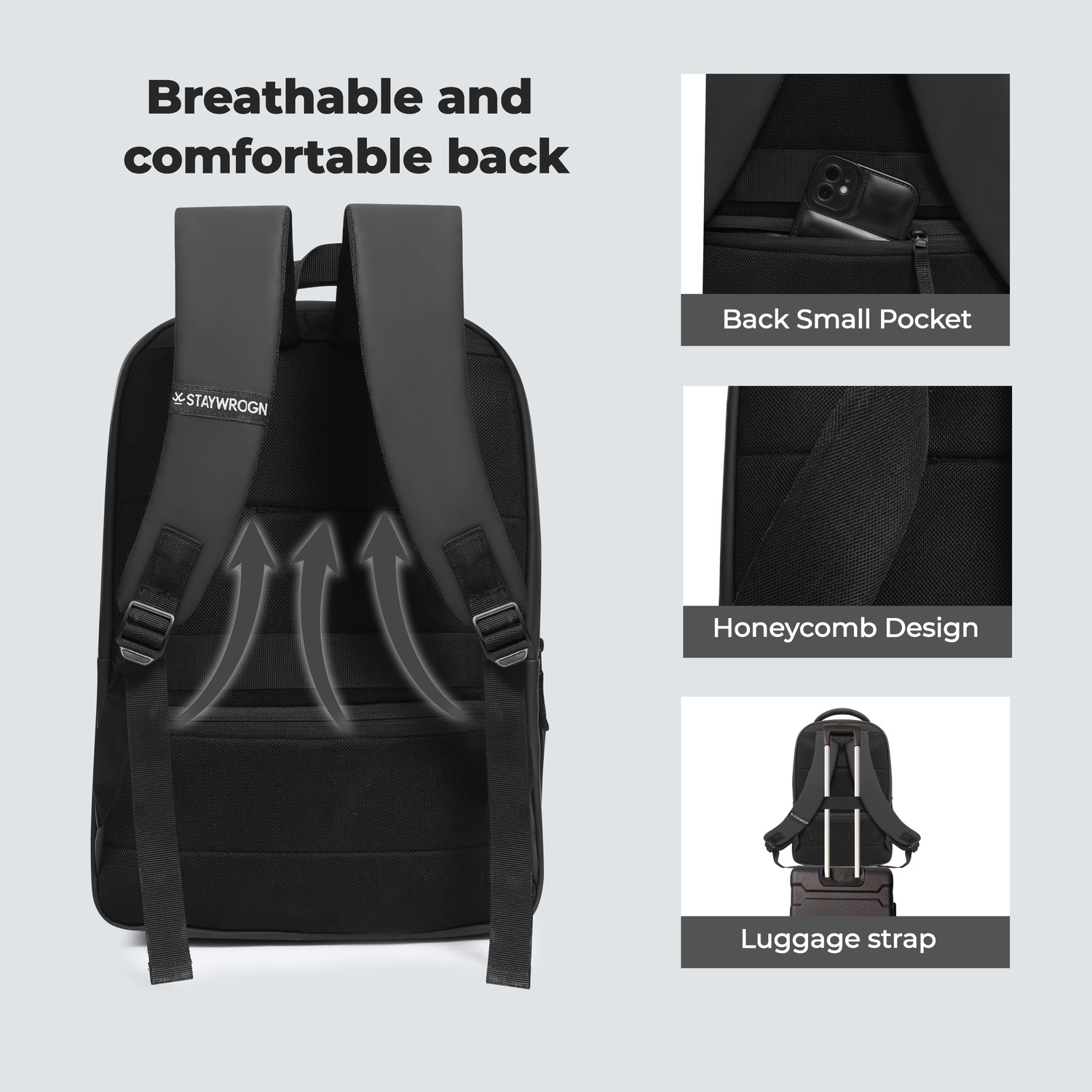 Image of WROGN ALPHA Anti-Theft laptop Backpack with Extra Space Bag Office /School / Travel 35 L Trolley Laptop Backpack