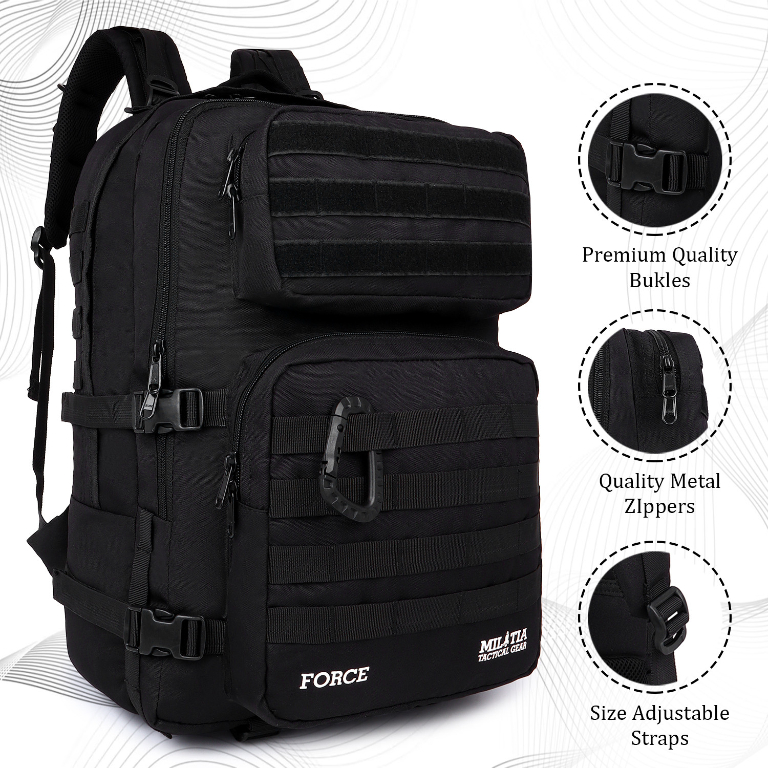 Image of MILITIA BP-FORCE-BLACK 40 L Backpack