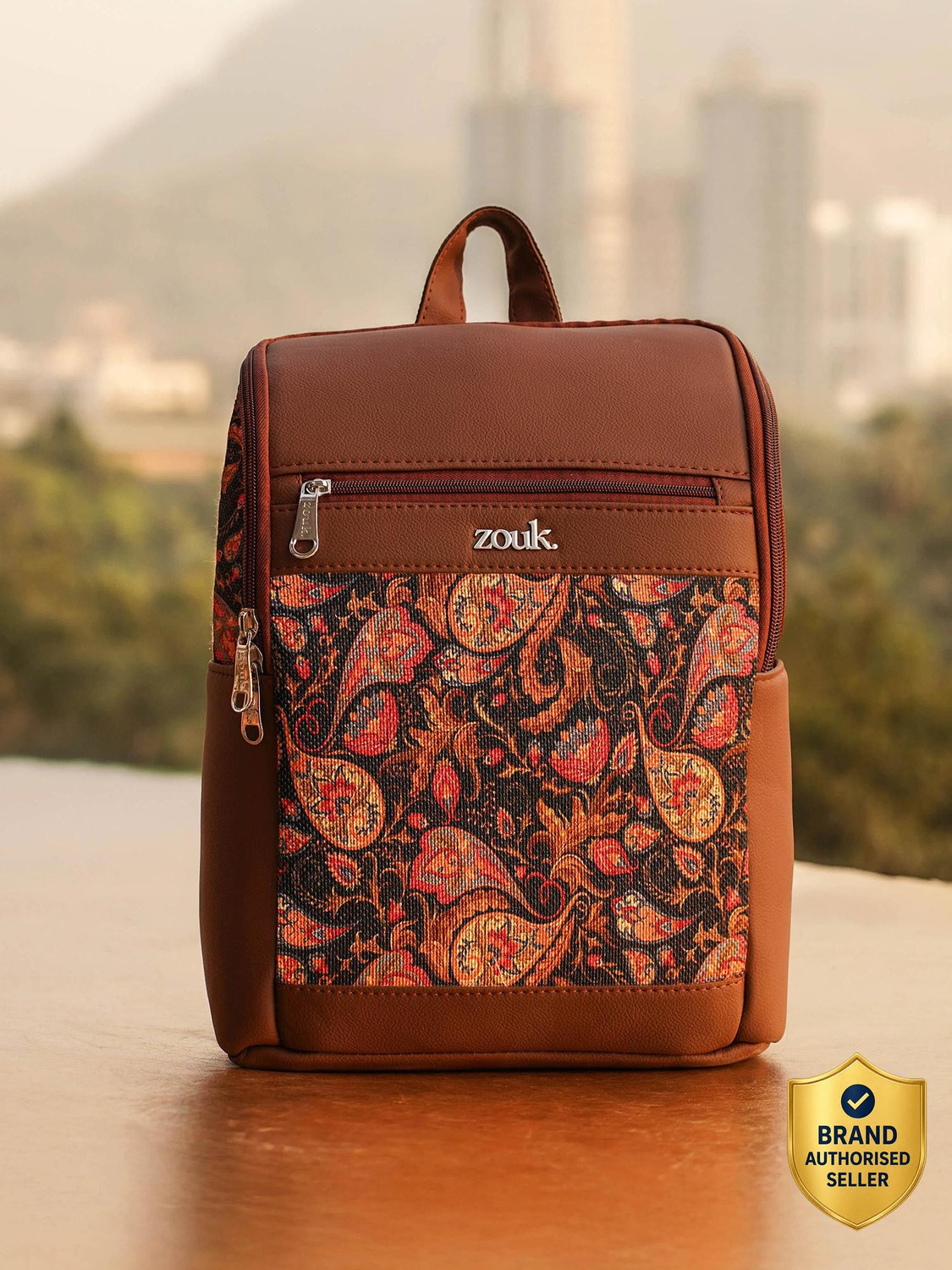 Image of ZOUK Paisley Print Amalia Daypack 10.6 L Laptop Backpack