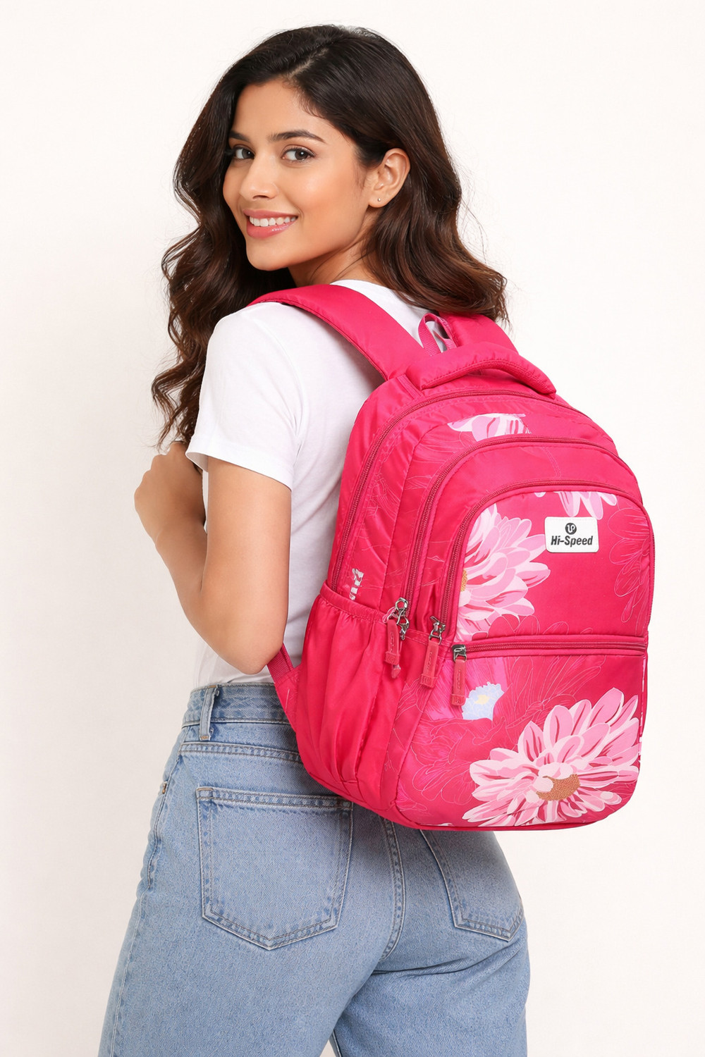 Image of HI-SPEED Large 31 L Laptop Backpack Backpack (Red, Pink)