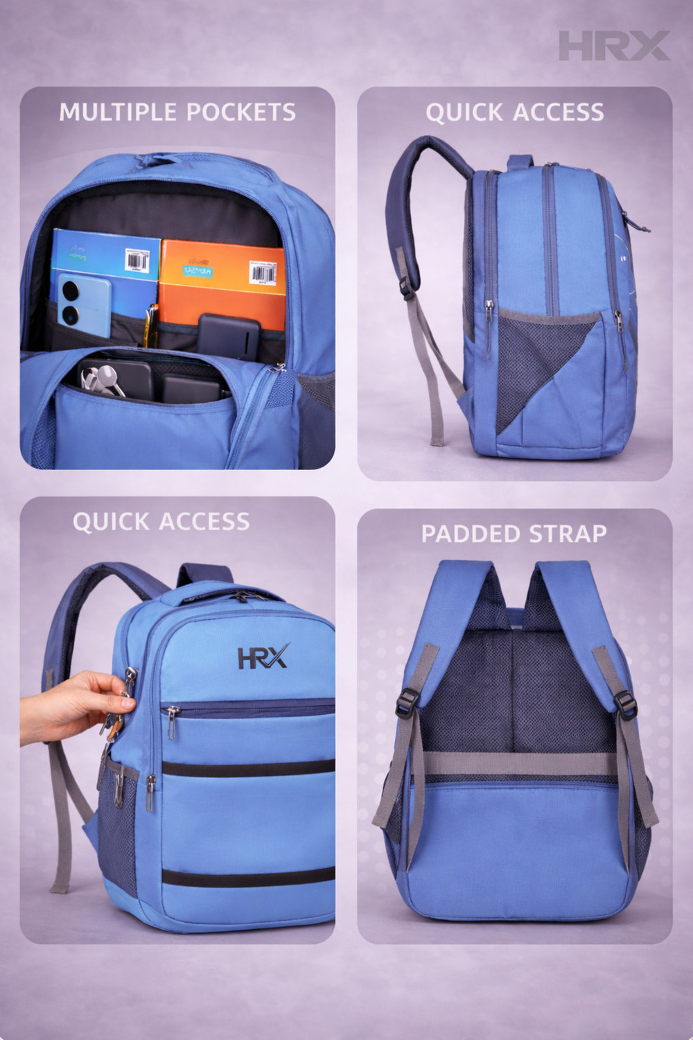 Image of HRX by Hrithik Roshan SCOUTY BAGPACK FOR ALL DAY USES (GREEN) 40 L Laptop Backpack