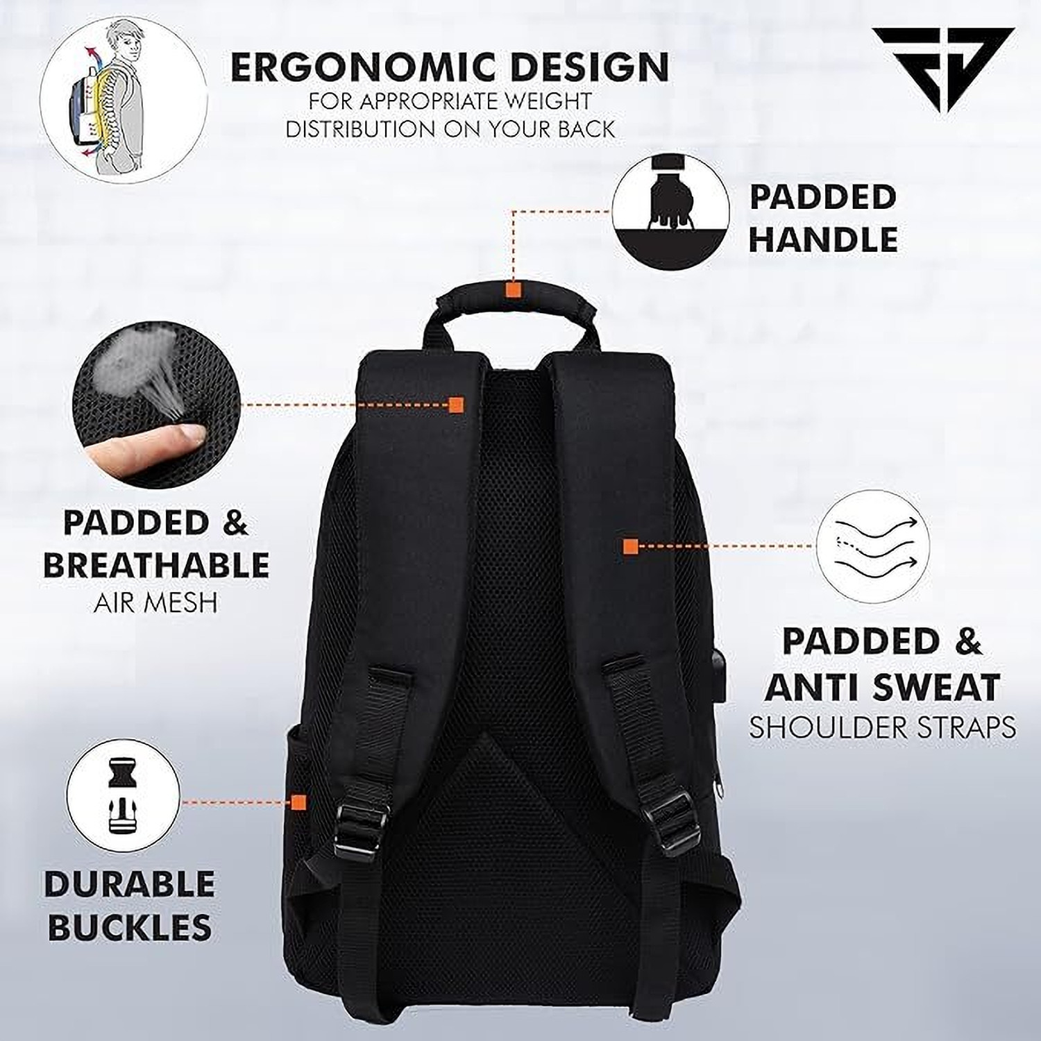 Image of FUR JADEN With Anti Theft Number Lock and USB Charging for Men Women 22 L Laptop Backpack