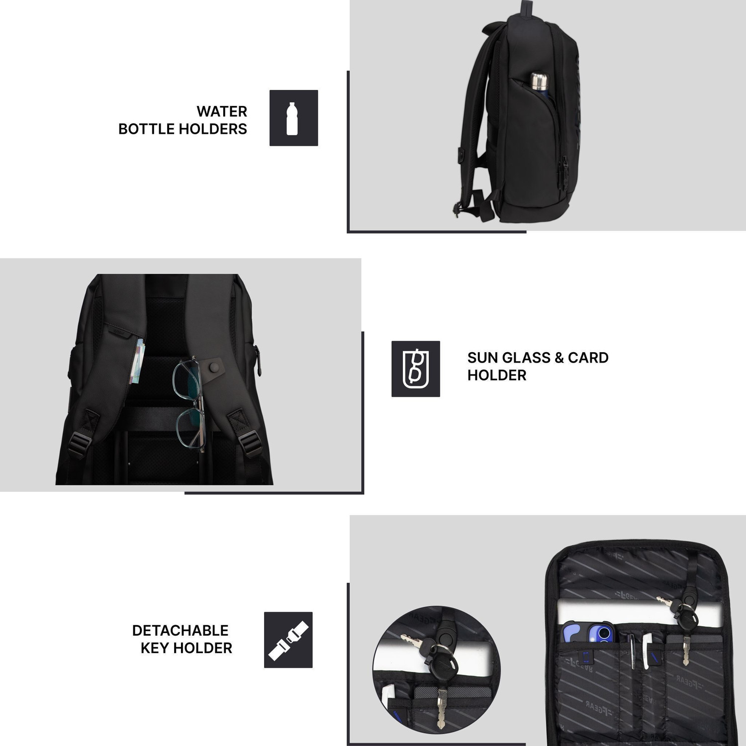 Image of F Gear Small 20 L Laptop Backpack Bellagio 20L Backpack|Fits Laptop Up to 17-Inch|USB & Type-C Charging Ports (Black)