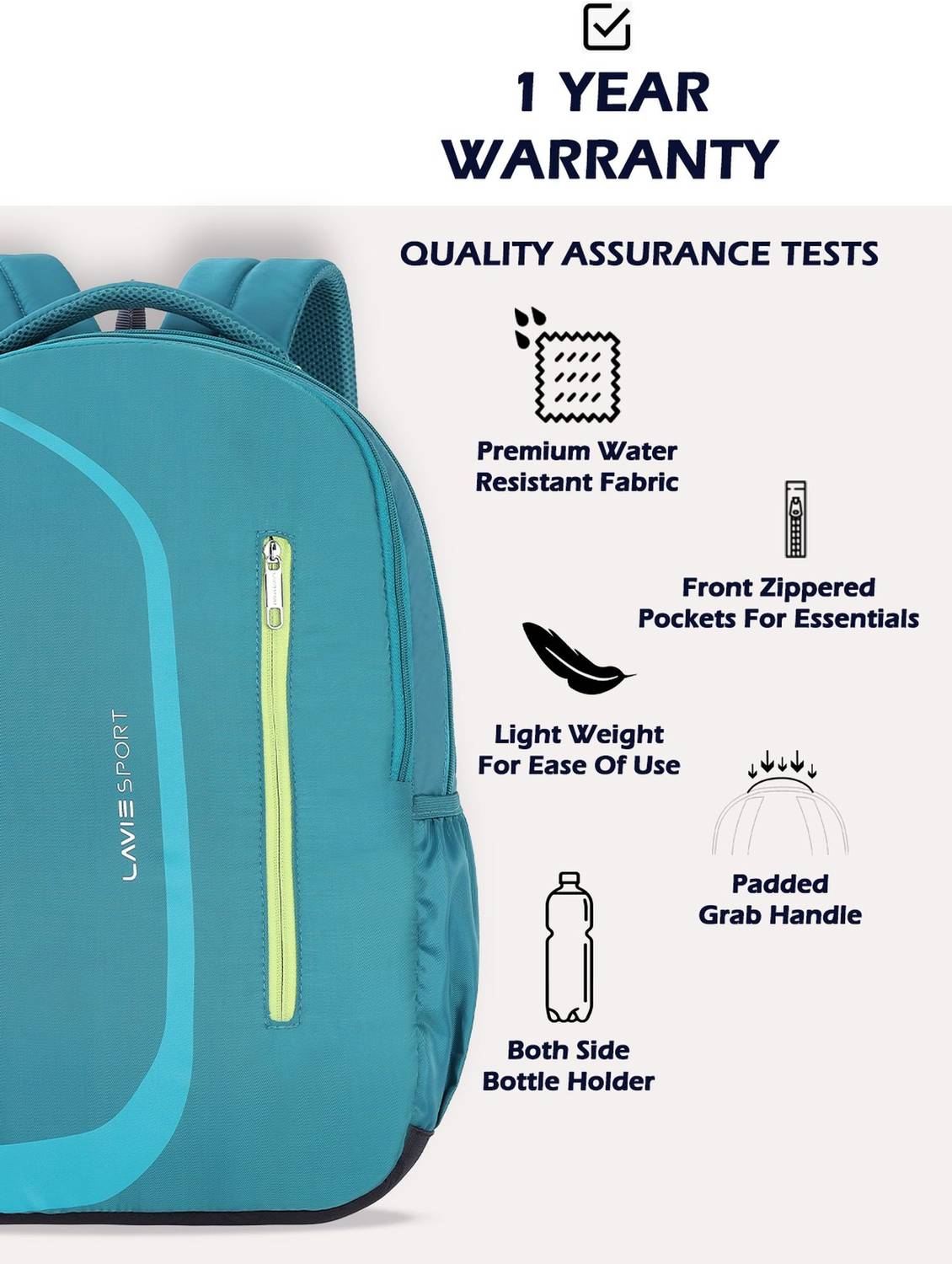 Lavie Sport Zolt X Laptop 34 L Laptop Backpack Teal - Price in