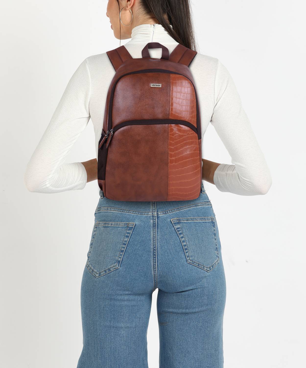 Veneer Vegan Leather Croco Fusion Laptop Backpack 25L - Image 2