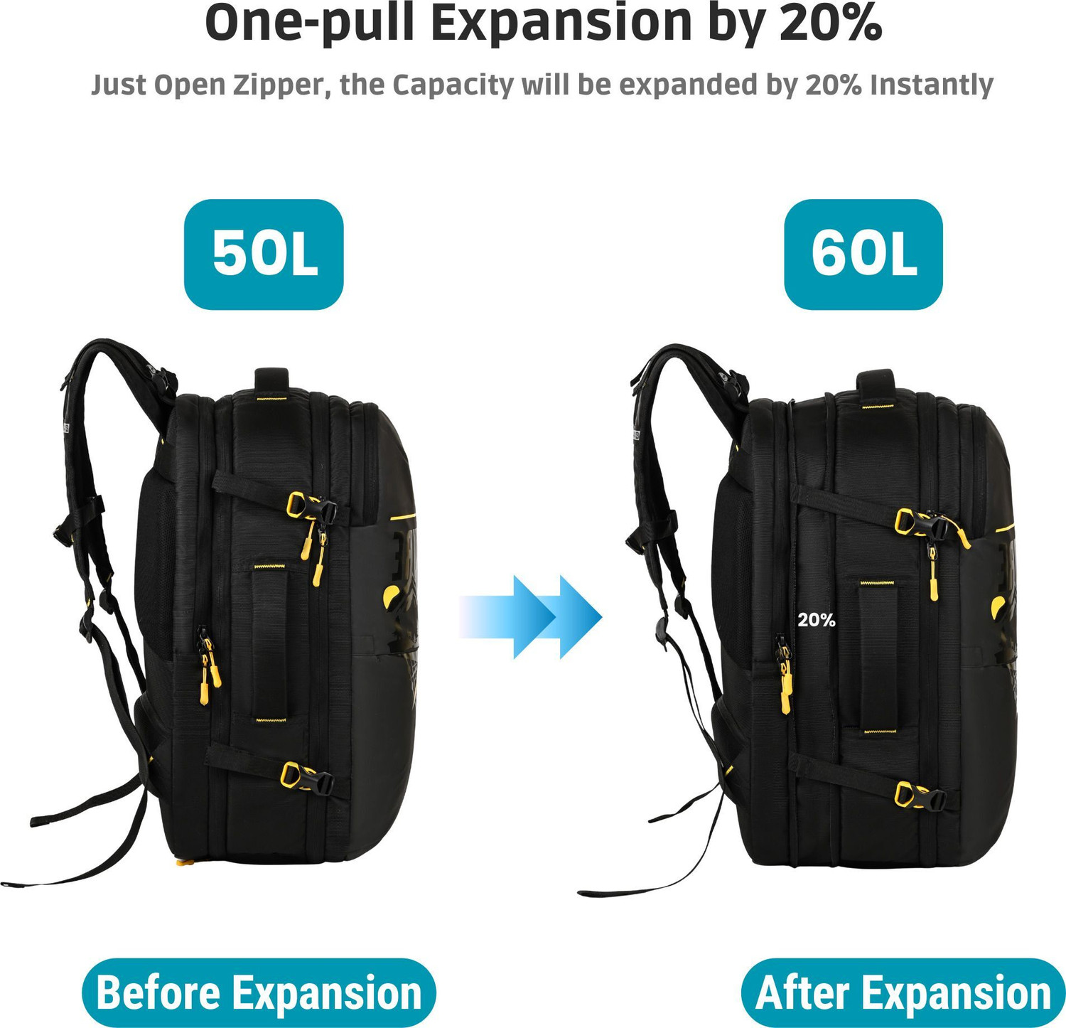 Image of HOT SHOT HOTSHOT|LAPTOP BACKPACK|TRAVELBAG|SUITCASE TYPE COMPARTMENT|RAINCOVER|EXPANDABLE Rucksack - 60 L