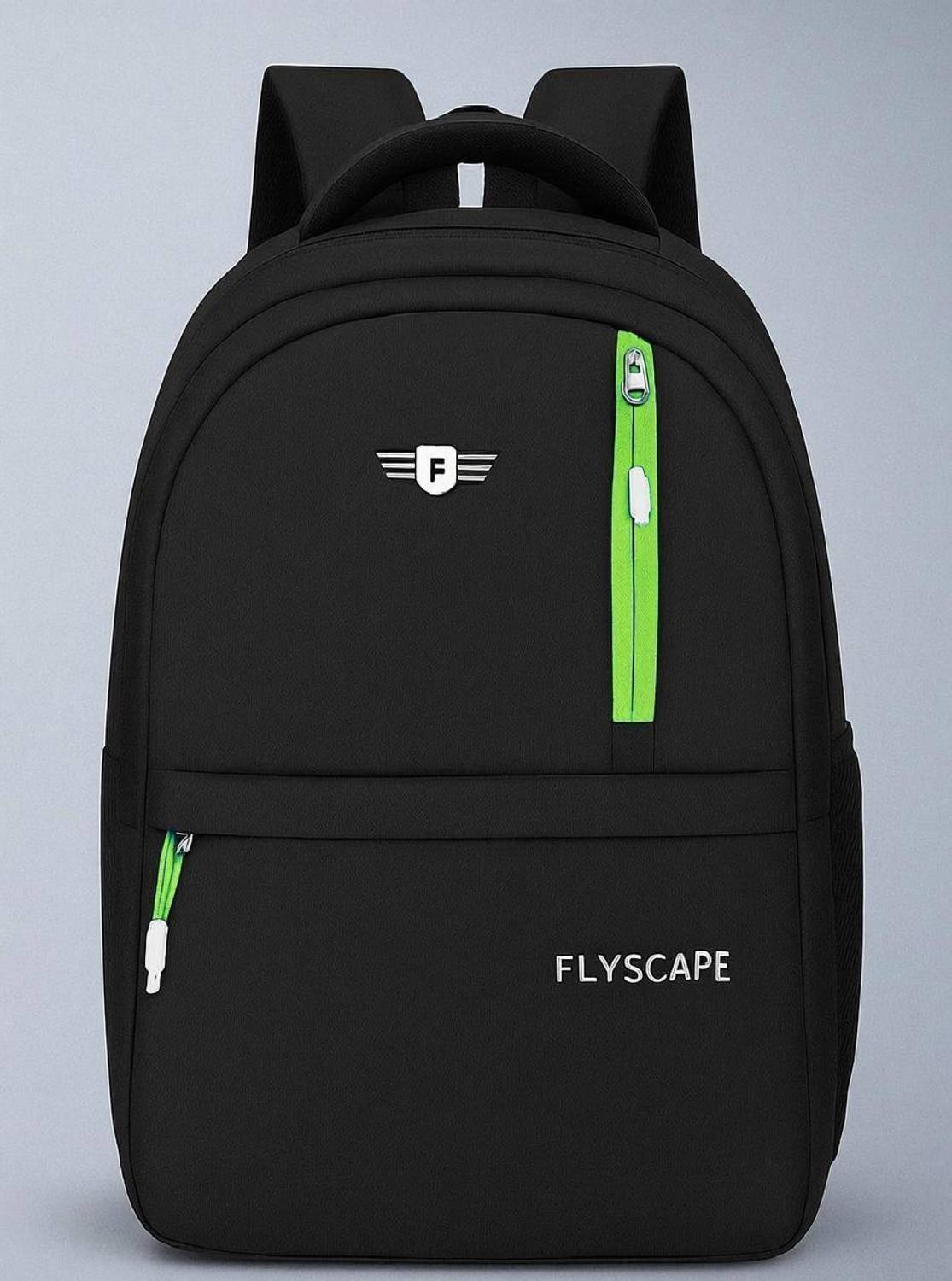 Flyscape Terror Green Zipper Black bag 26 L Backpack