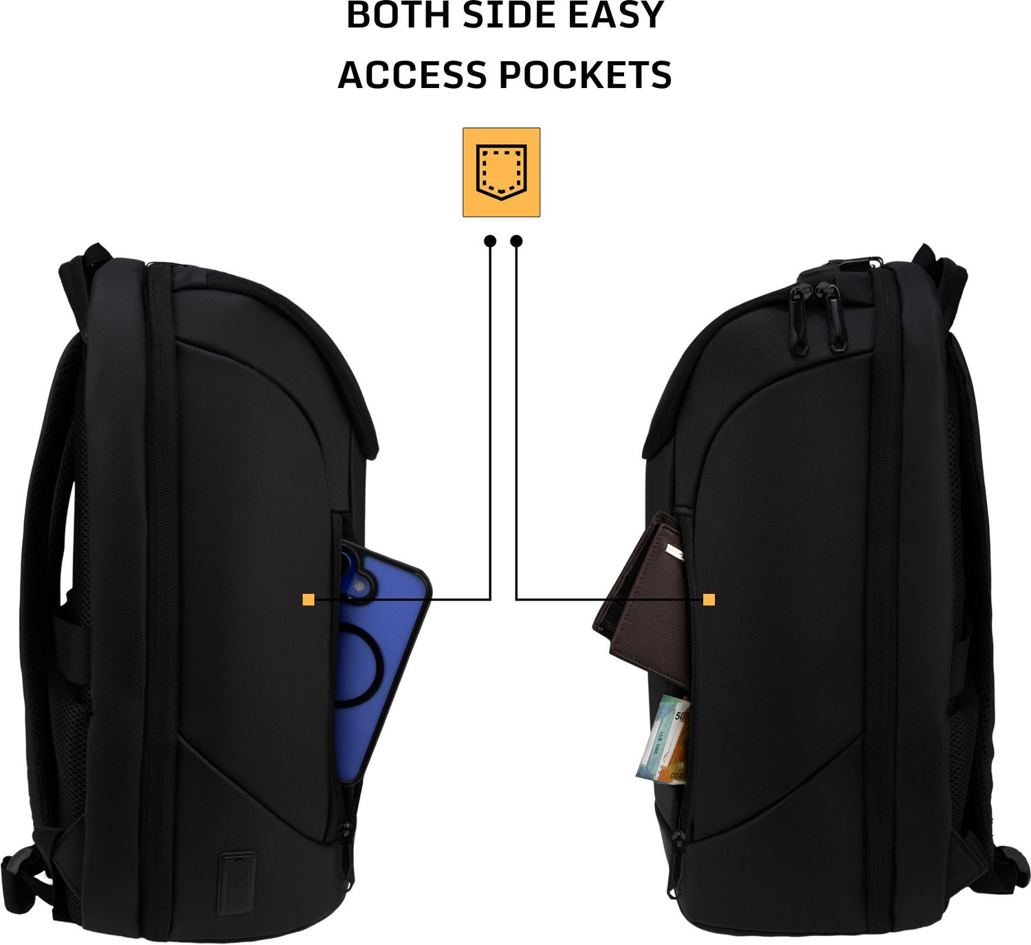 Image of F Gear Spark 30L Black Anti-Theft Laptop Backpack | 17 inch Laptop, USB & Type-C 30 L Laptop Backpack