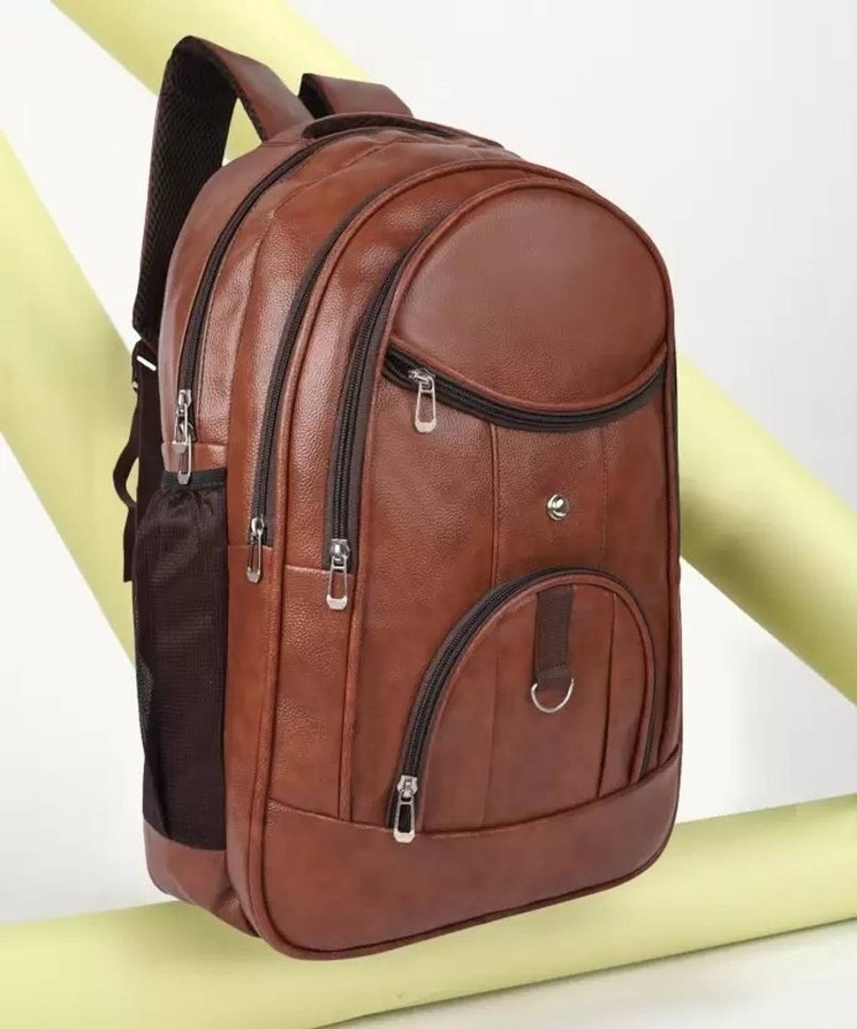 MICXO Laptop Backpack Classic Leather Laptop Bag For School College Men and Women 28.1 L Laptop Backpack