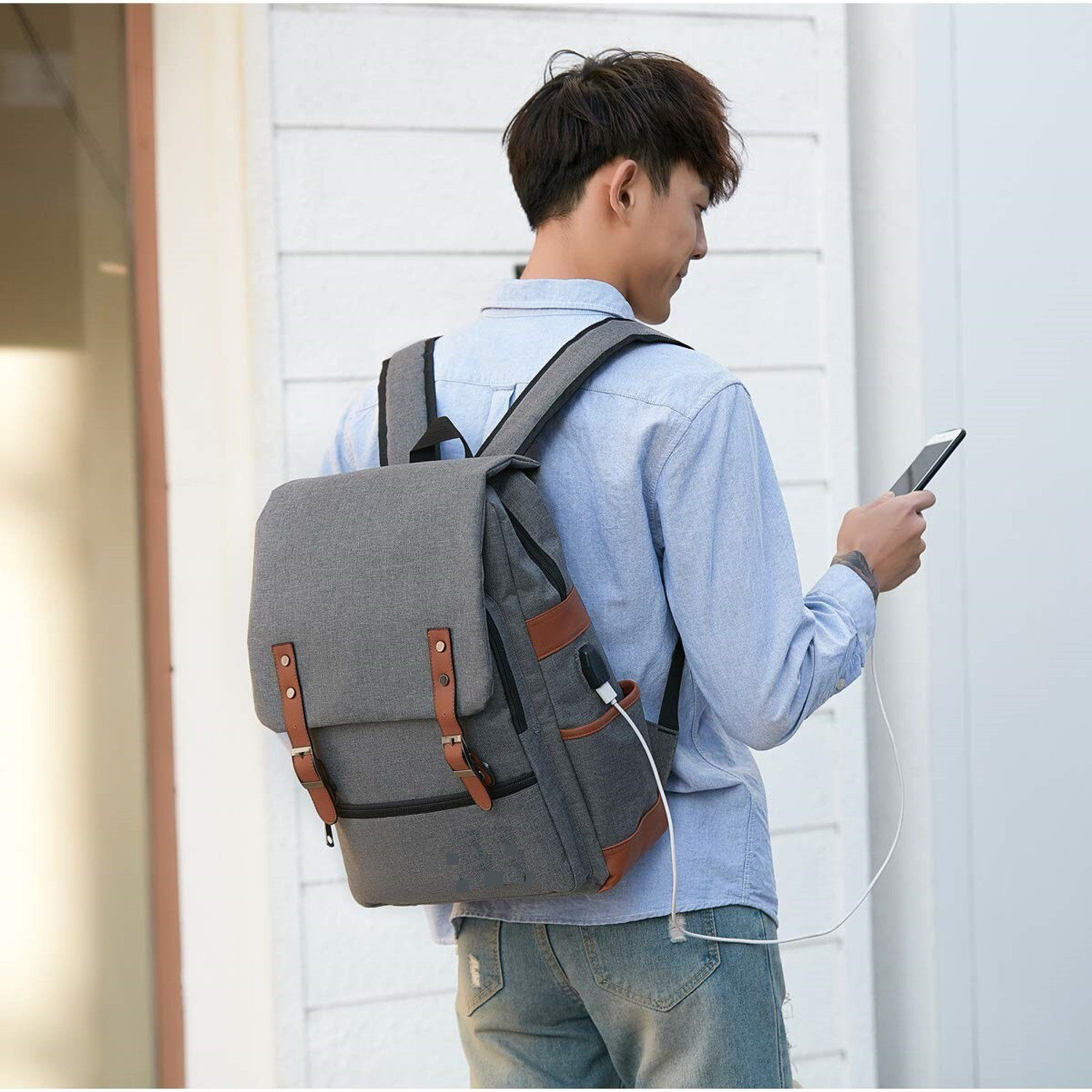 Image of TOURTIER 43 Cm USB Charging Fabric Laptop 30 L Laptop Backpack