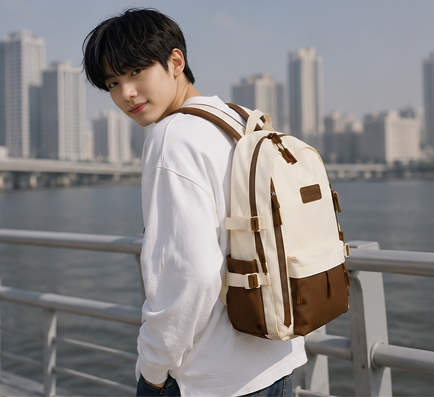 Image of arisen Unisex Korean Style Laptop Backpack Medium Size Waterproof School /College Bag 40 L Backpack