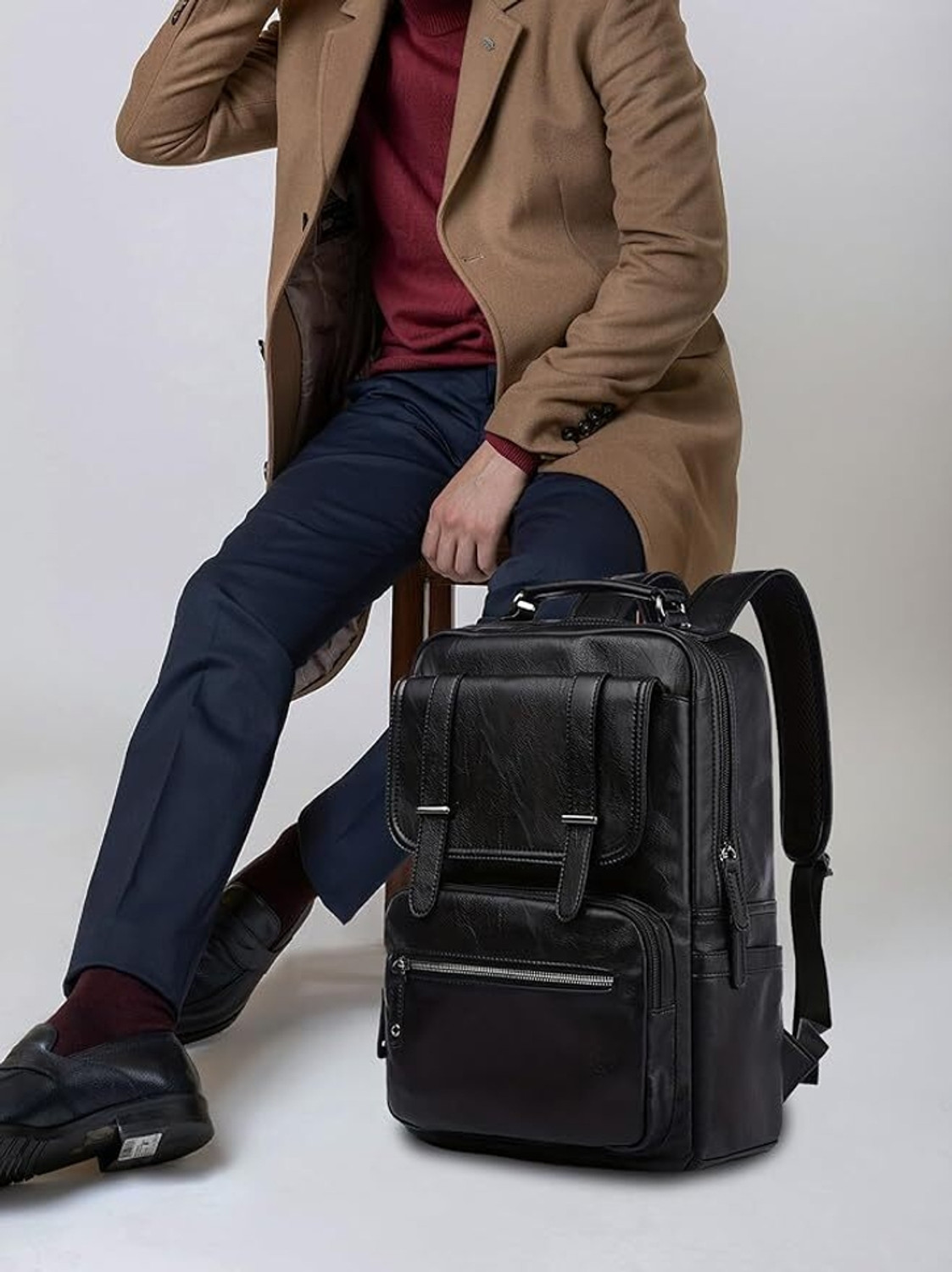 Image of FUR JADEN Vegan Leather Stylish 15.6 Inch 20 L Laptop Backpack