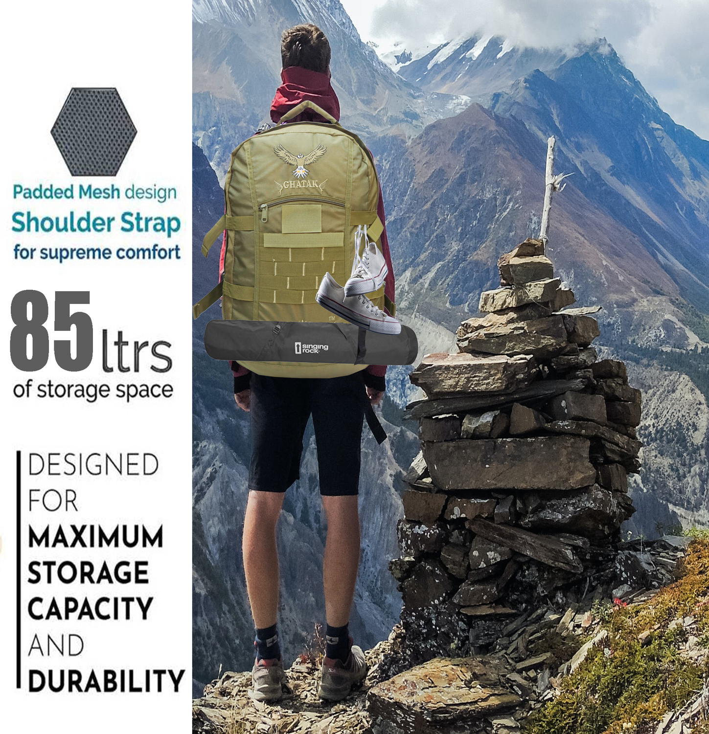 Image of AZAD Army Backpack for casual with extra space 85 L Backpack