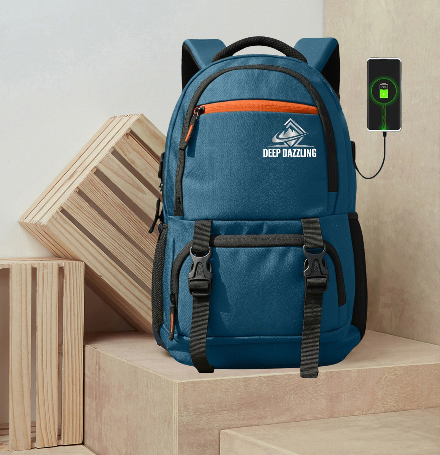 Image of DEEP DAZZLING Unisex Spacy School Collage Bag & Backpack With Rain Cover And With USB Port 40 L Trolley Laptop Backpack