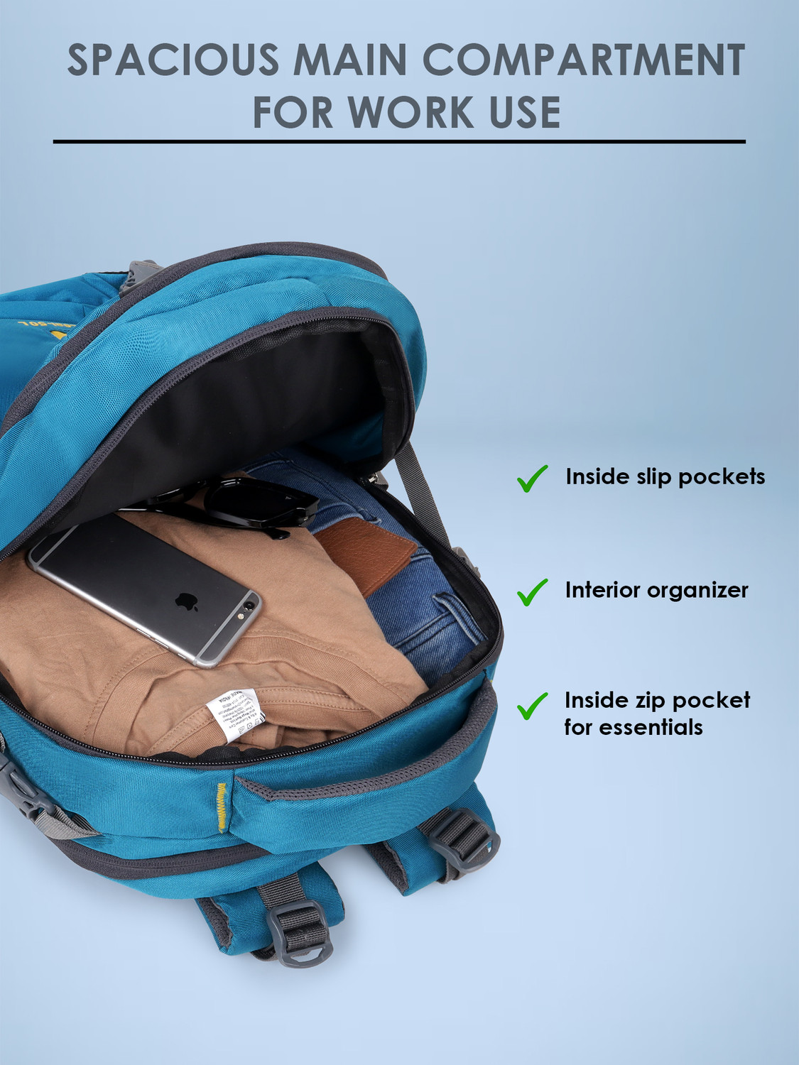 Image of WESLEY Zeal Multipurpose bag with Shoe Compartment /Raincover College travel backpack 50 L Laptop Backpack