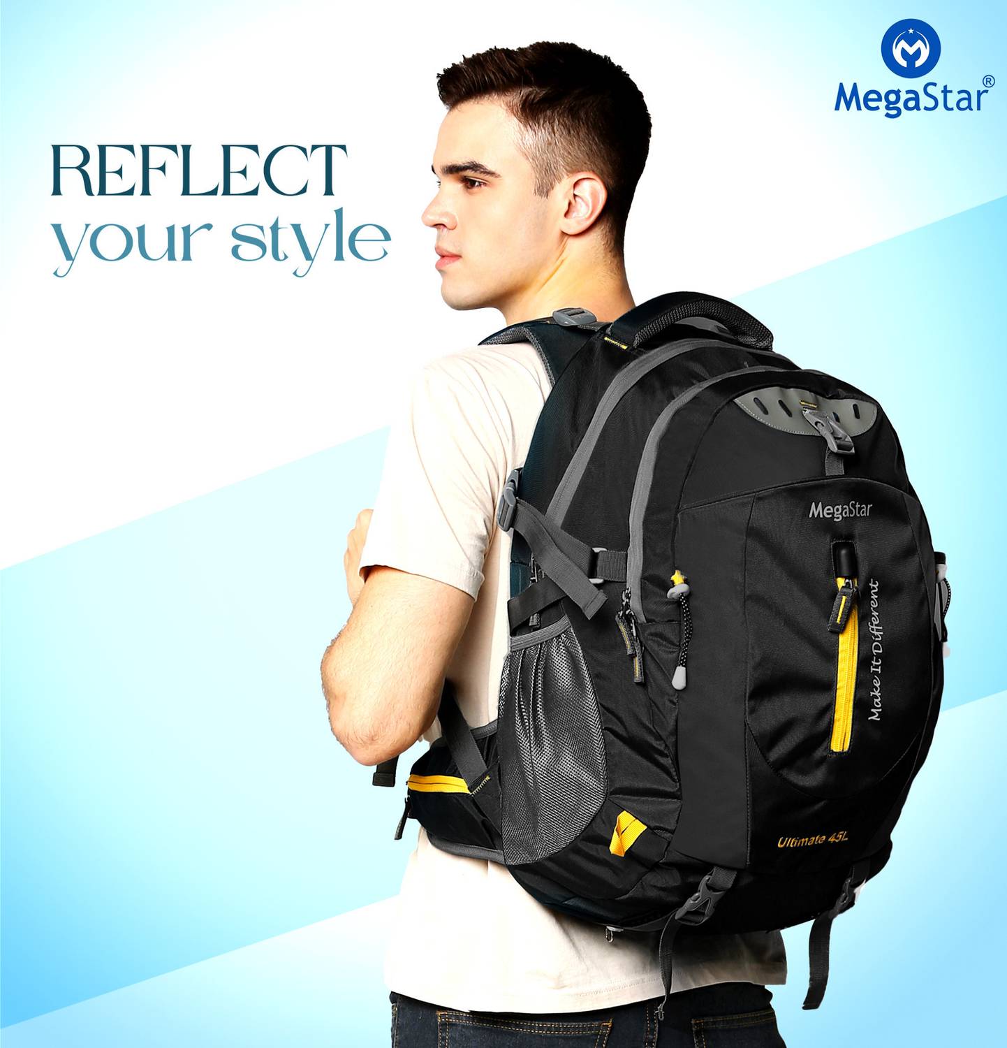 MegaStar Ultimate Premium Waterproof Bag For Travelling Trekking Rucksack Hiking Camping 45 L Laptop Backpack