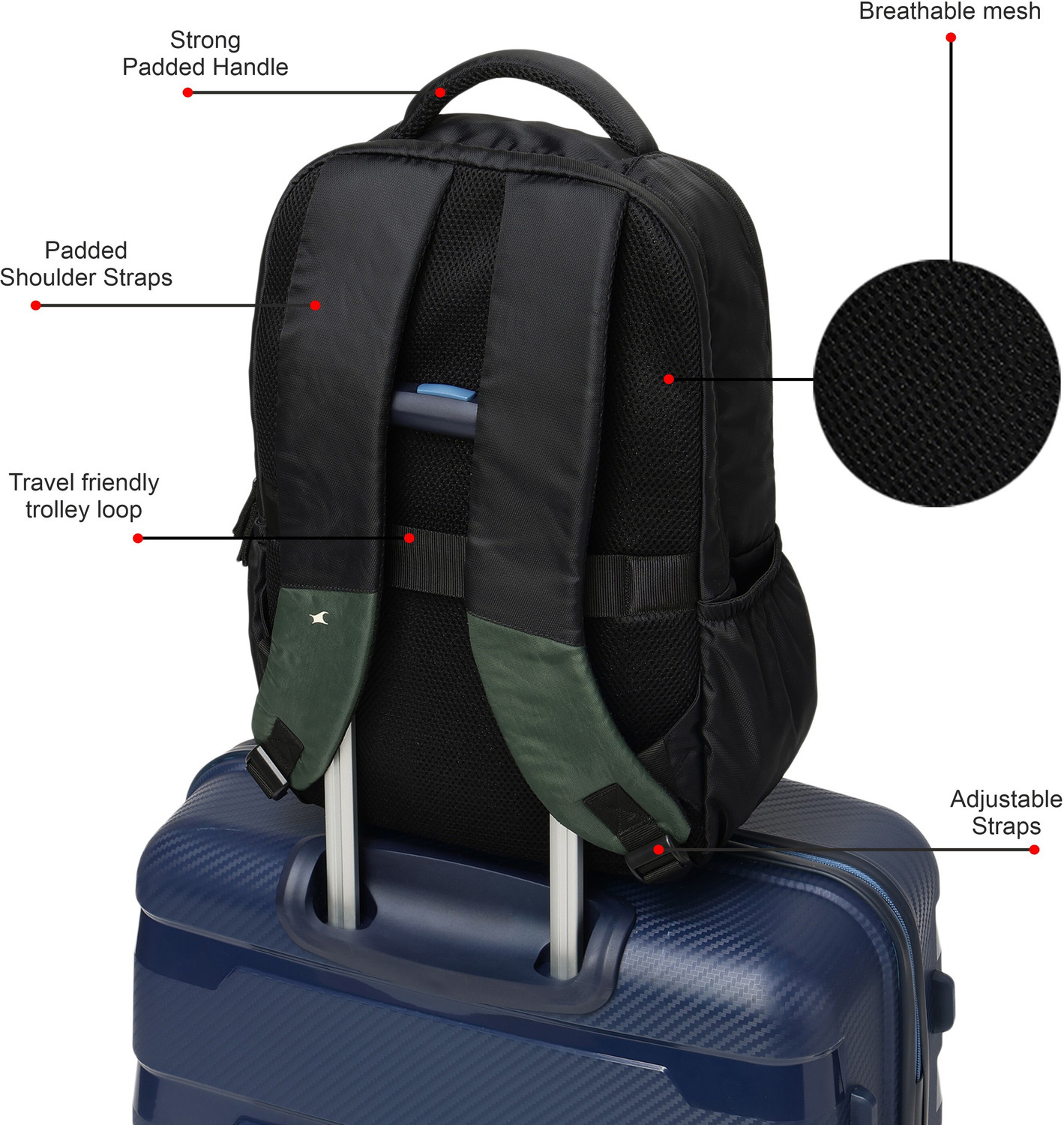 Image of Fastrack Unisex Twinzip Laptop Backpack with 15 inchLaptopSleeve 23 L Laptop Backpack