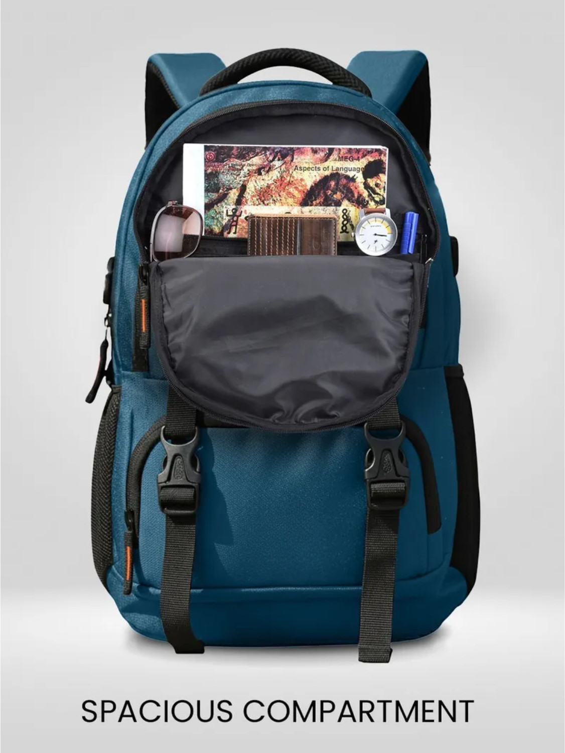 Image of DEEP DAZZLING Unisex Spacy School Collage Bag & Backpack With Rain Cover And With USB Port 40 L Trolley Laptop Backpack