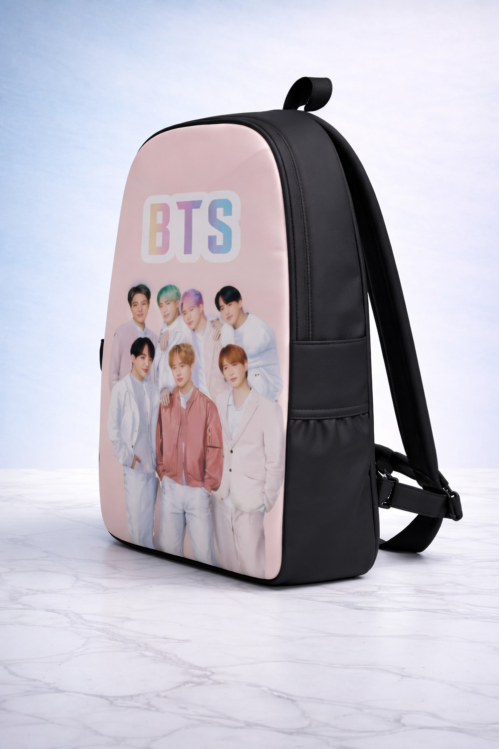 Image of Fashionlife Stylish BTS Printed School College Backpack for Girls & Boys Pink & Black Base 21 L Backpack