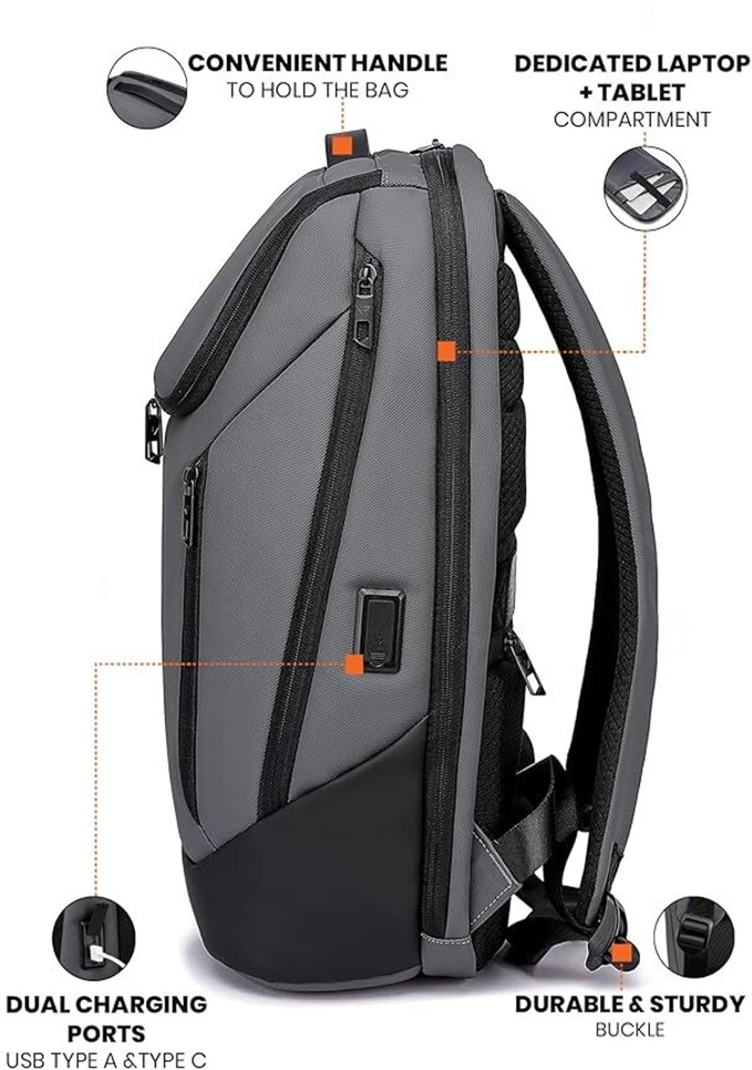 Image of FUR JADEN BM95 Grey 21 L Laptop Backpack