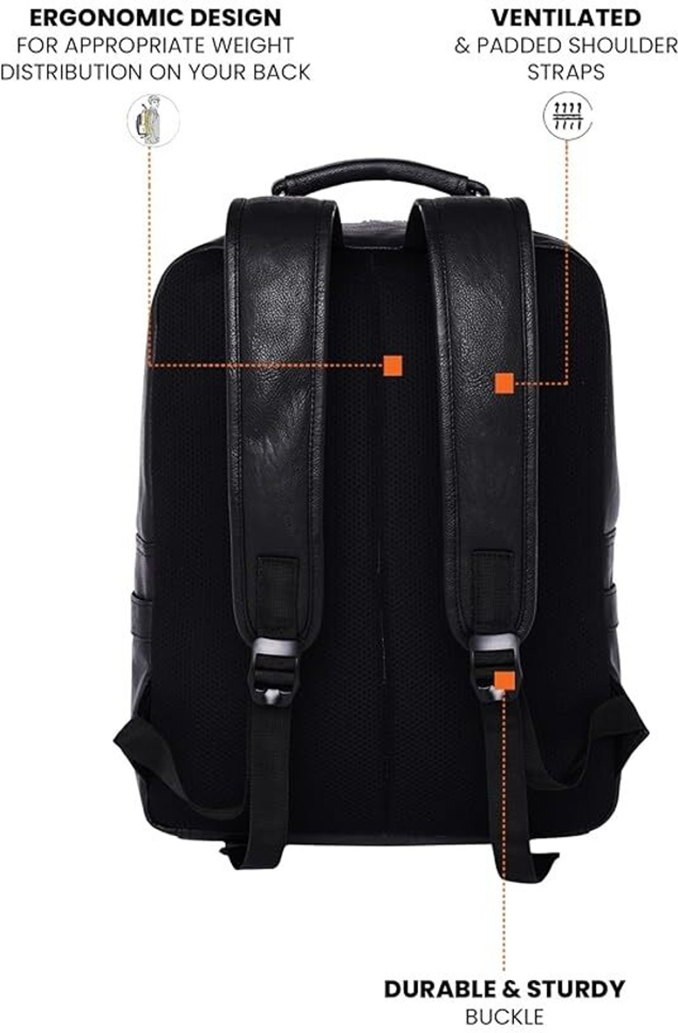 Image of FUR JADEN Vegan Leather Stylish 15.6 Inch 20 L Laptop Backpack