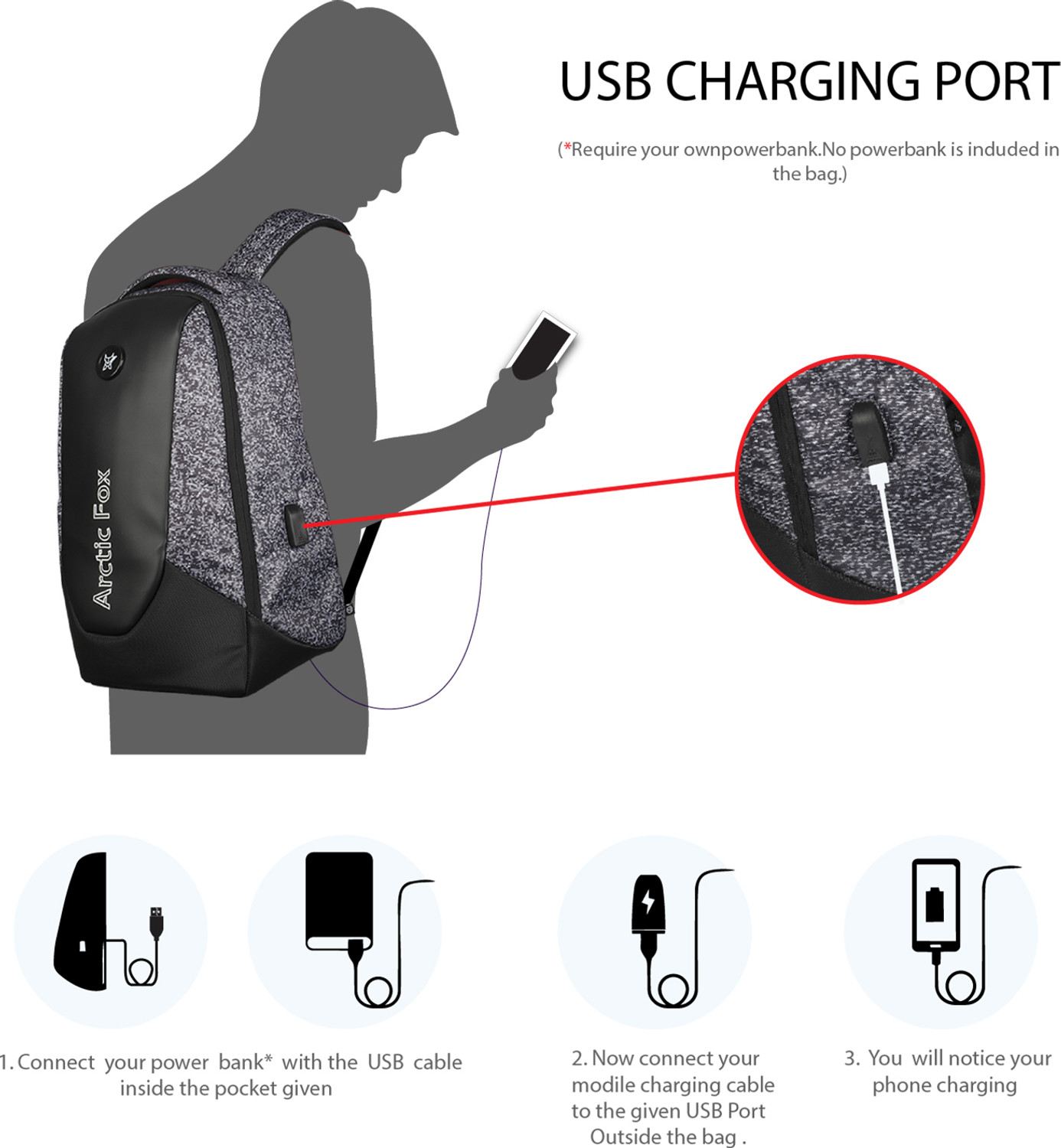 Image of Arctic Fox Ranger Anti-Theft Glitch Grey 35 L Laptop Backpack