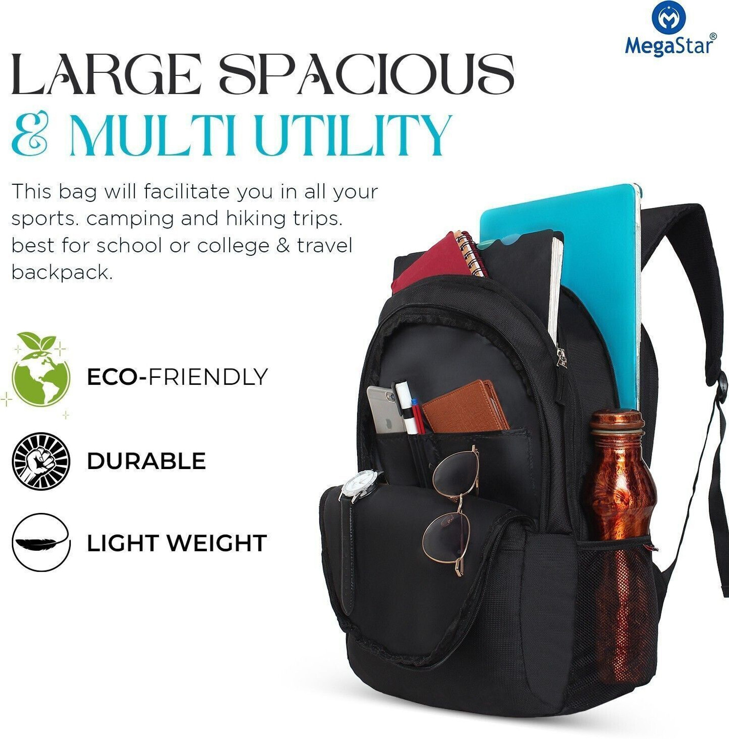 Image of MegaStar Universal Waterproof Unisex Bag College Office School Travel Casual Multipurpose 30 L Laptop Backpack