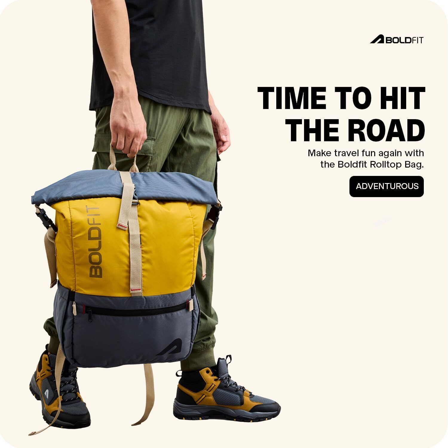 Image of BOLDFIT Roll Top - Expandable with Laptop sleeve 45 L Laptop Backpack