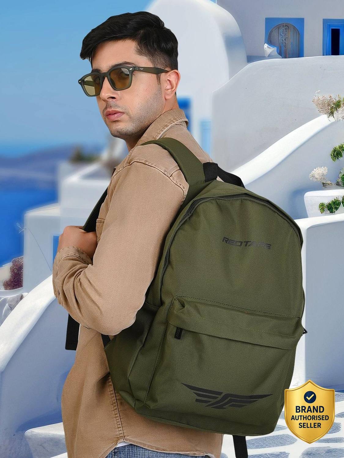 RED TAPE Olive Boys & Unisex Polyester Backpack | School, College & Office Bag 25.5 L Laptop Backpack