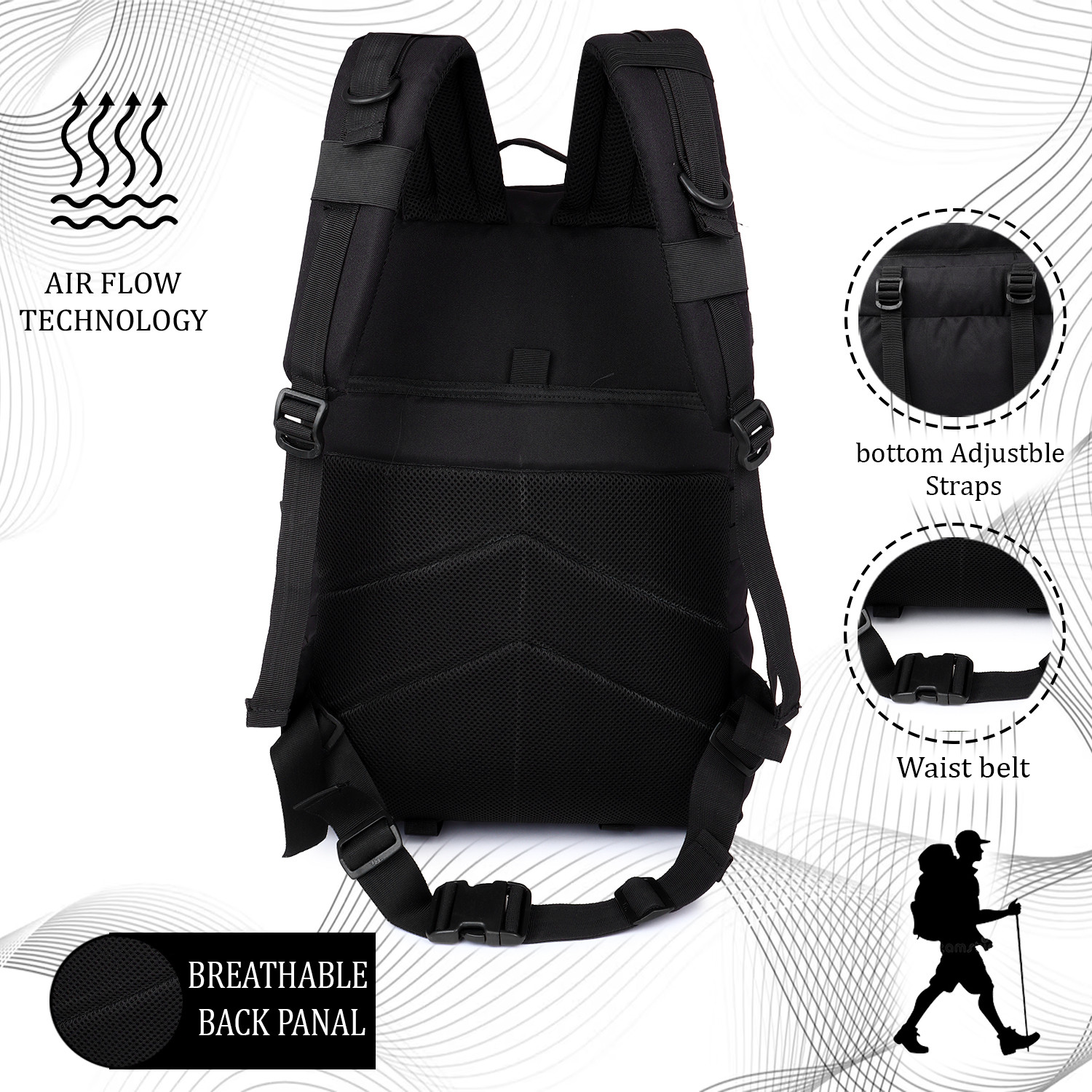 Image of MILITIA BP-FORCE-BLACK 40 L Backpack