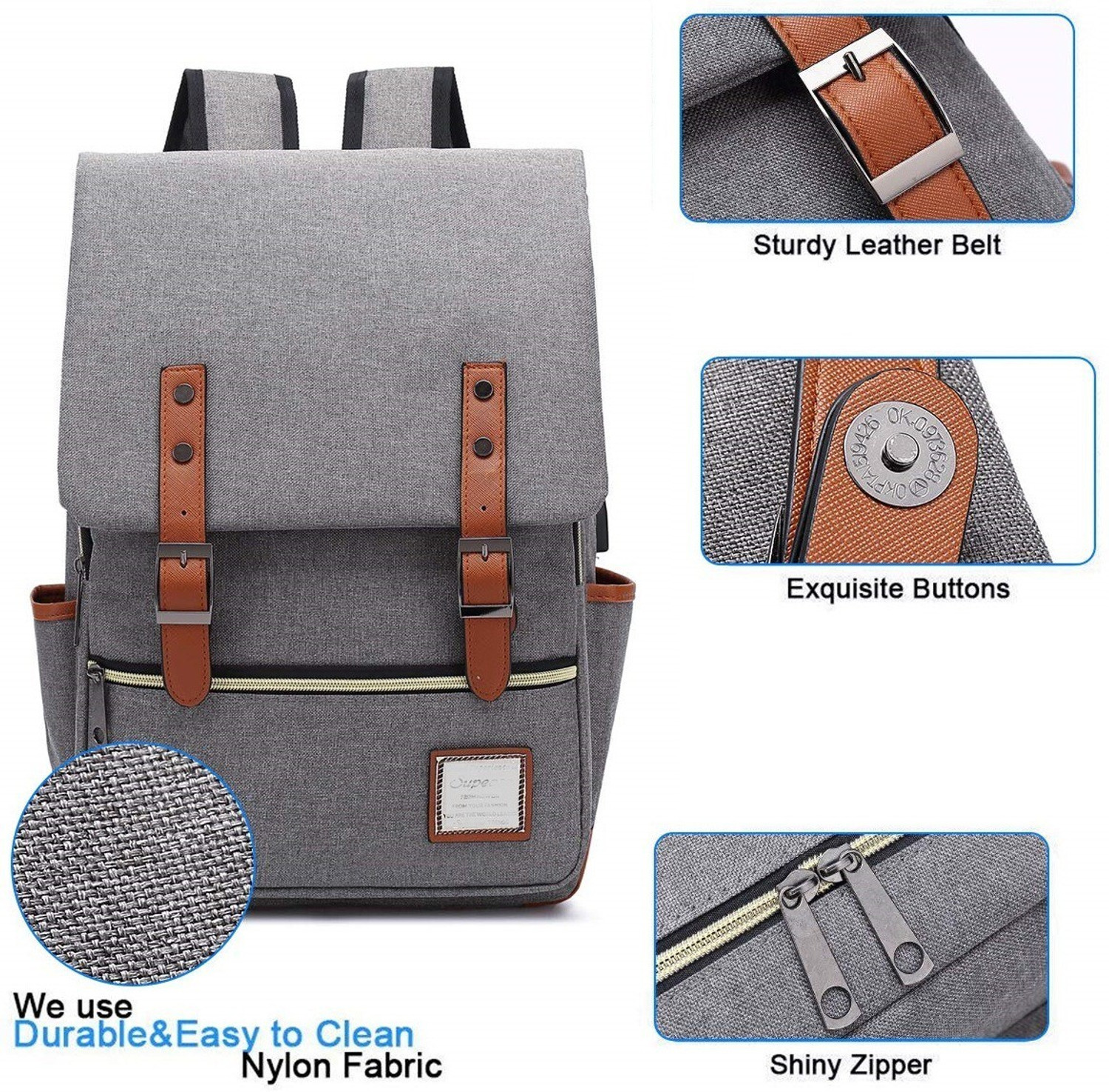 Image of TOURTIER 43 Cm USB Charging Fabric Laptop 30 L Laptop Backpack