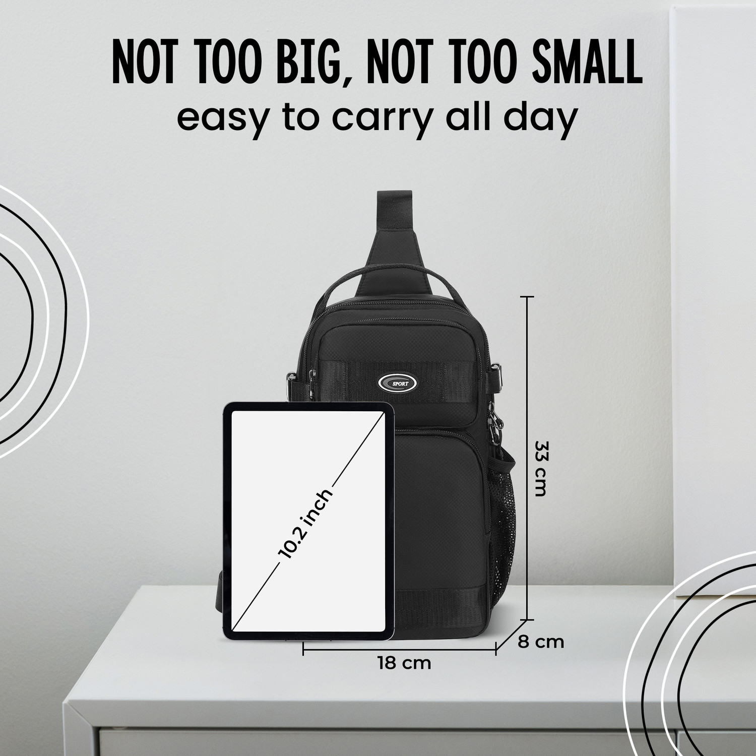 Image of CarryTrip Men Crossbody Bag Business Trend Cycling Hiking Travel Bag Fashion Shoulder Bag 8 L Backpack