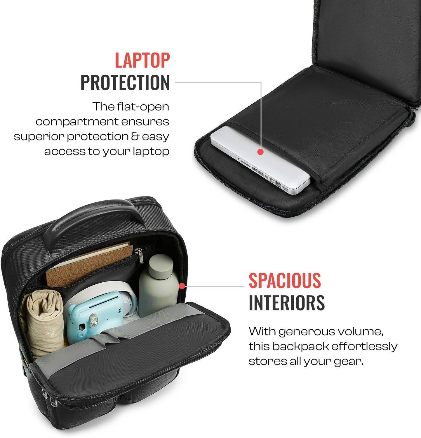 Urban Jungle Wayfarer Black Laptop Backpack 20L - Image 2