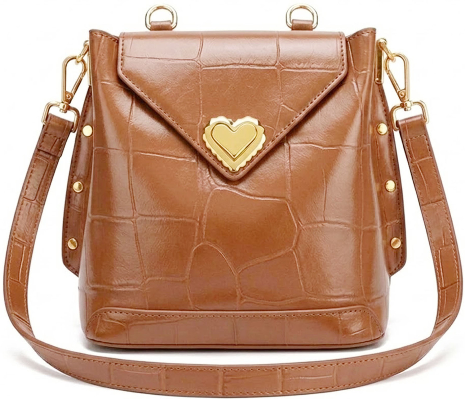 Image of FlyKonix Convertible Backpack & Crossbody Sling Bag with Heart Lock | PU Stylish Handbag 1 L Backpack